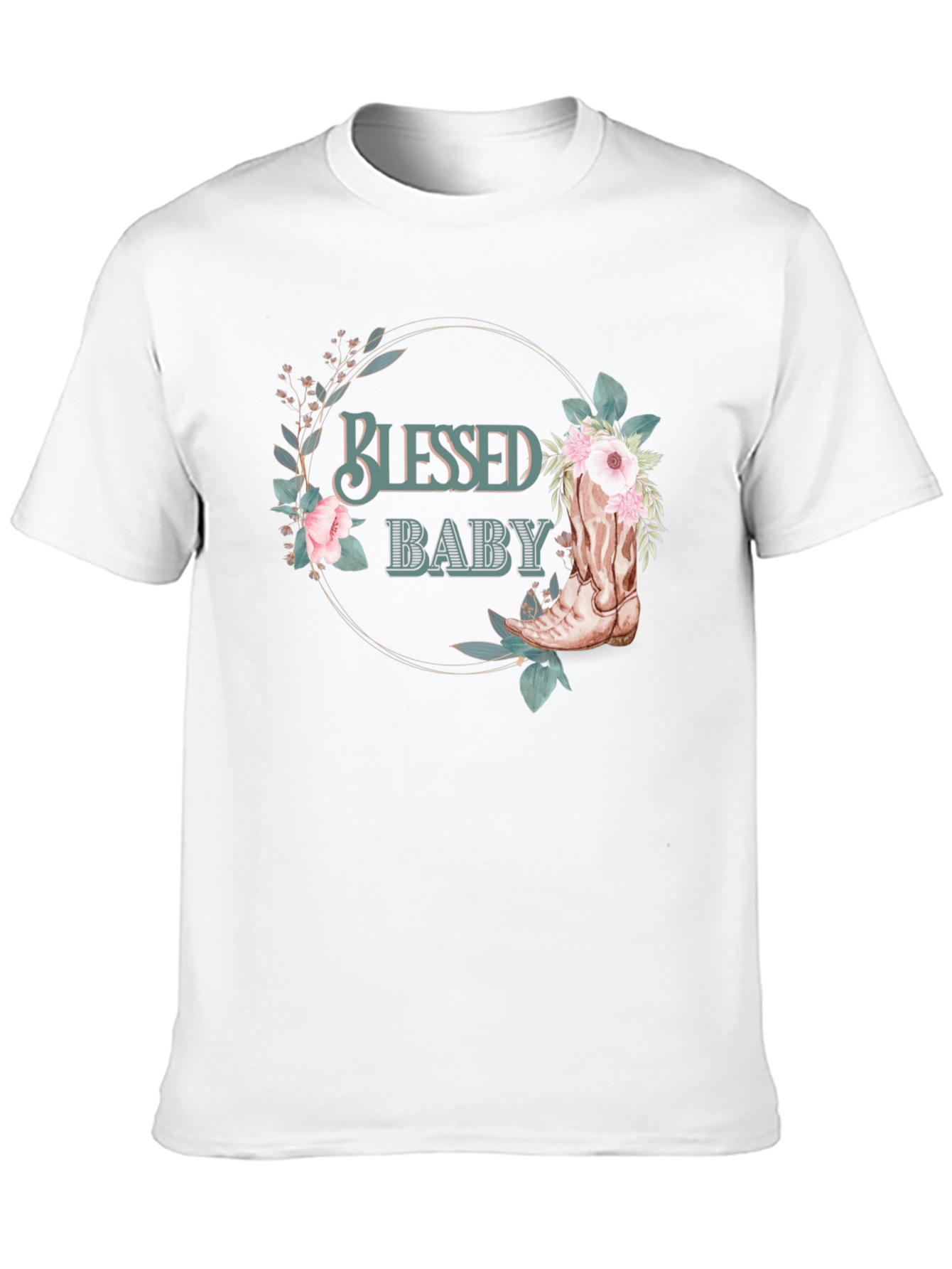 Blessed Baby Floral Cowboy Boot Graphic Tee