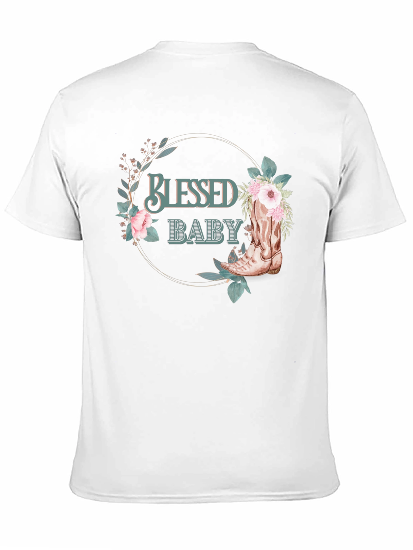 Blessed Baby Floral Cowboy Boot Graphic Tee