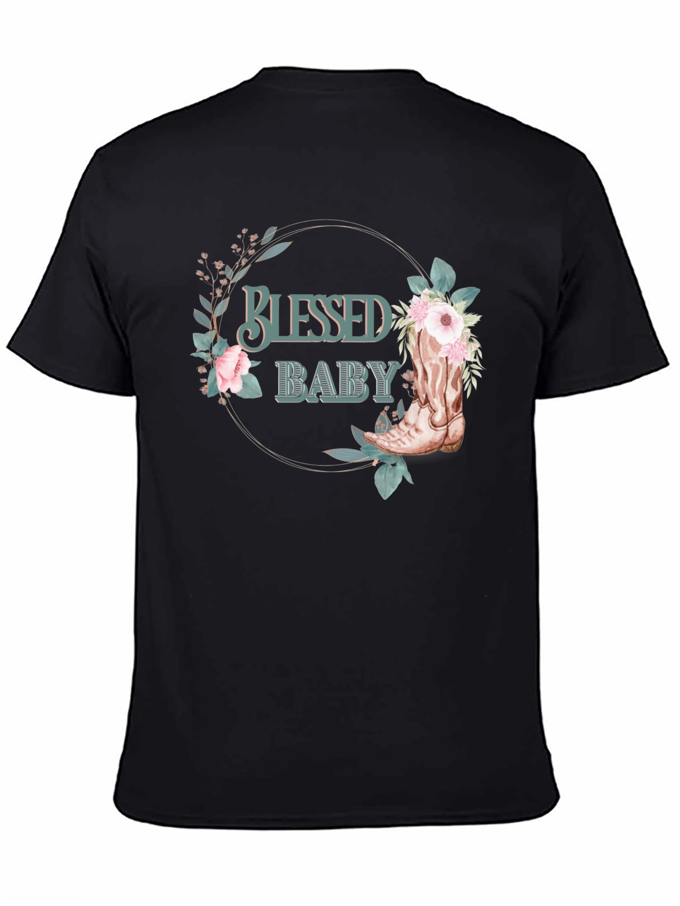 Blessed Baby Floral Cowboy Boot Graphic Tee