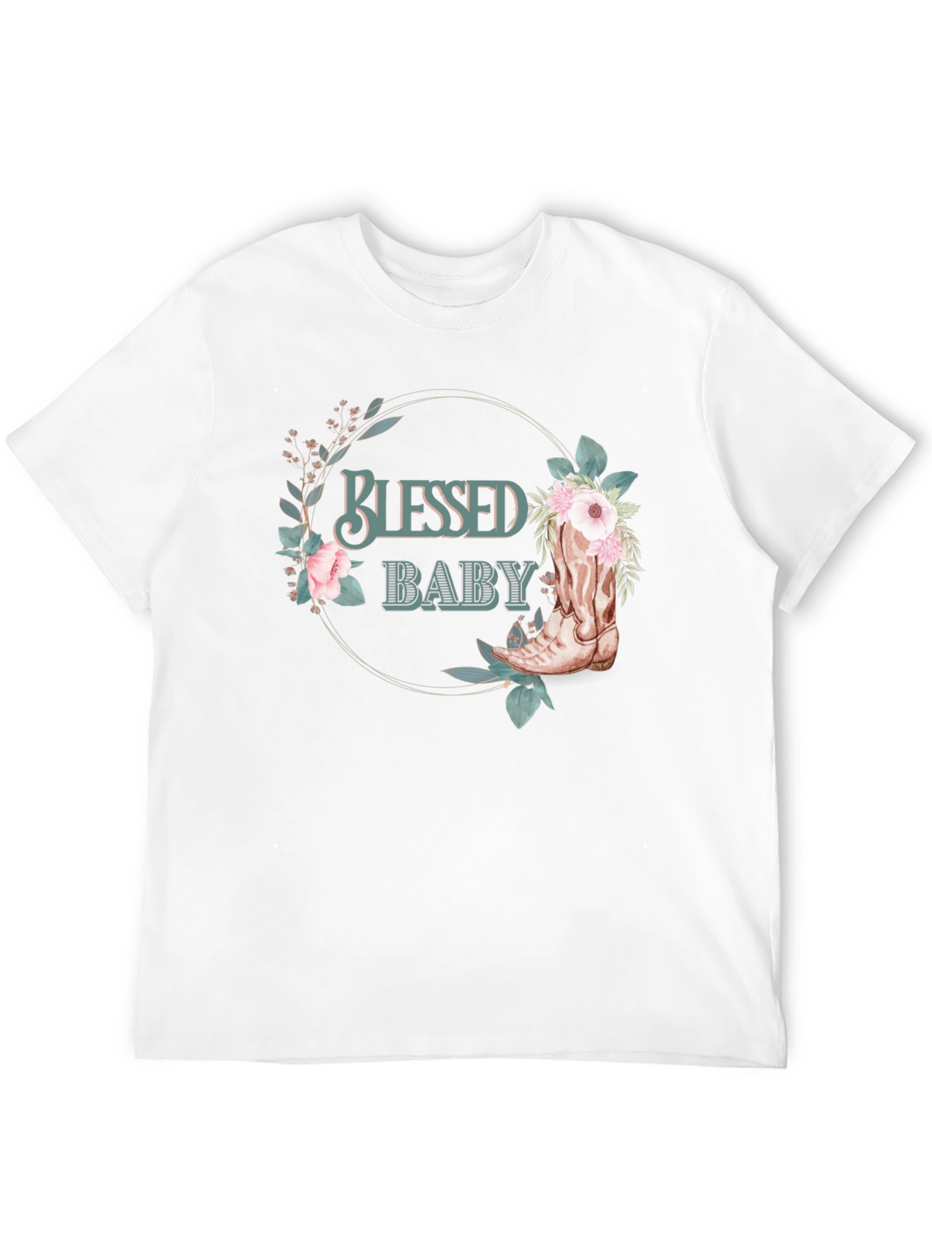 Blessed Baby Floral Cowboy Boot Graphic Tee