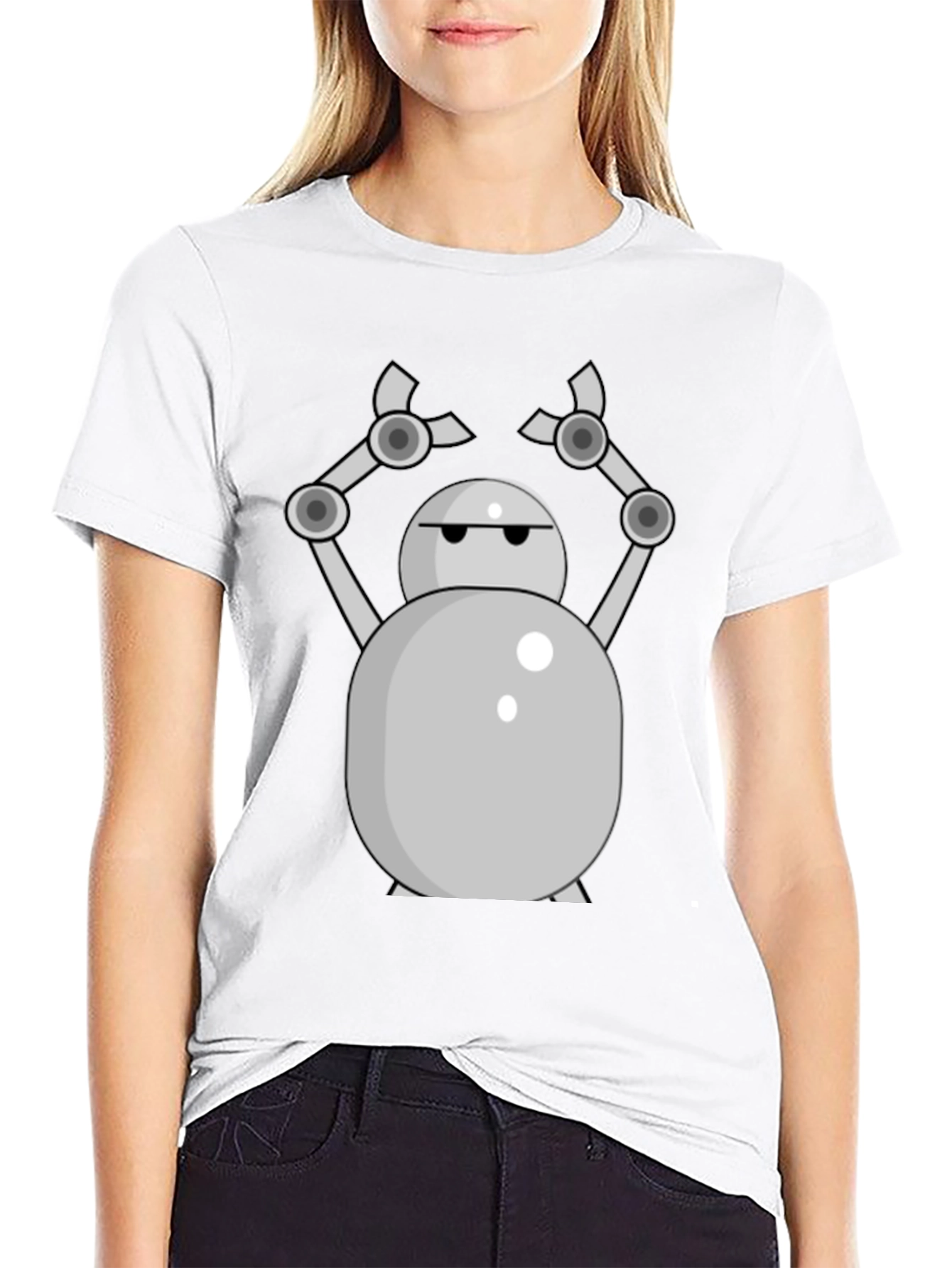 Cool Robot Graphic T-Shirt - Black