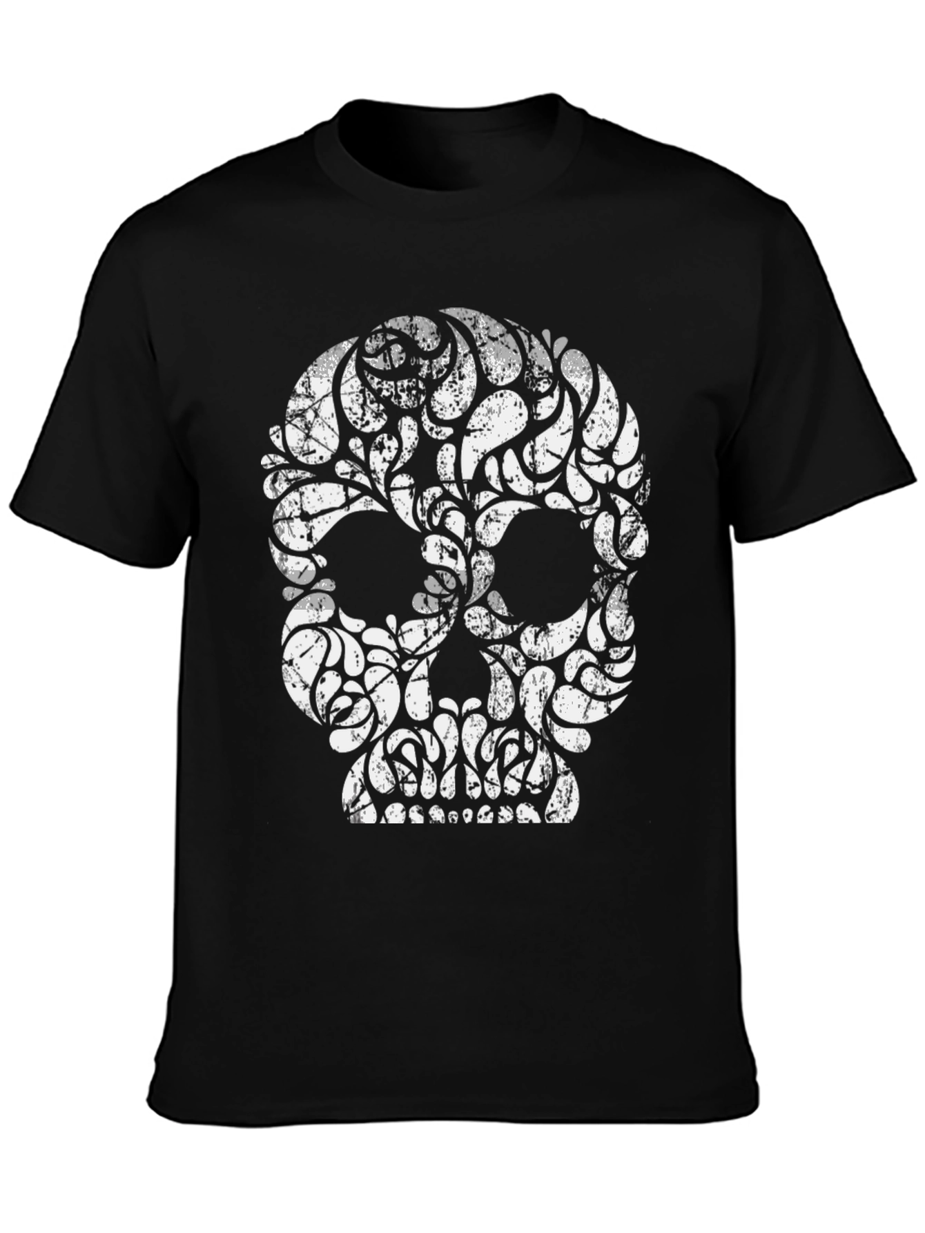 Skull Graphic Print Tee - Modern Edgy Design