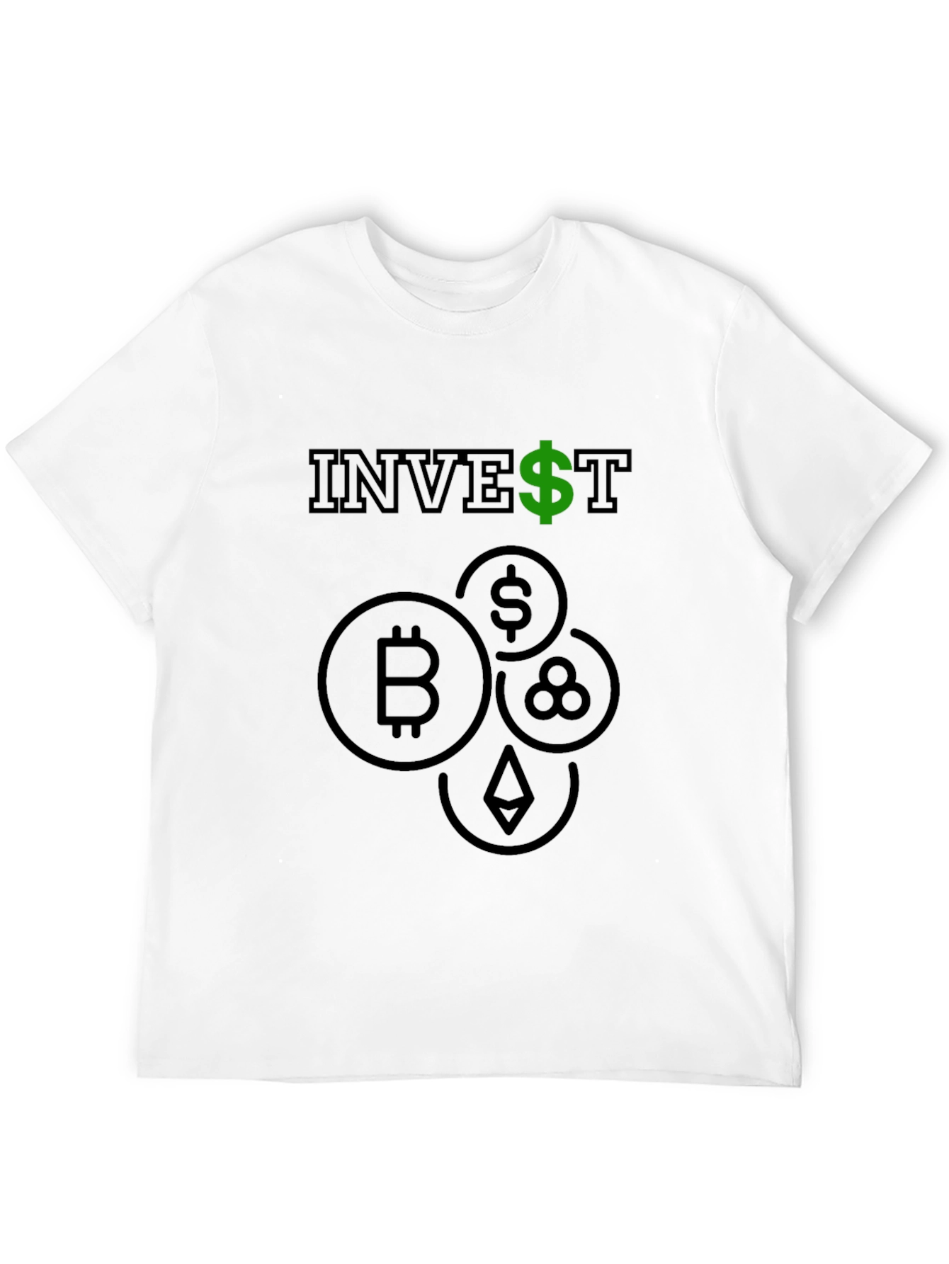 Invest Crypto T-Shirt - Bitcoin Ethereum Design