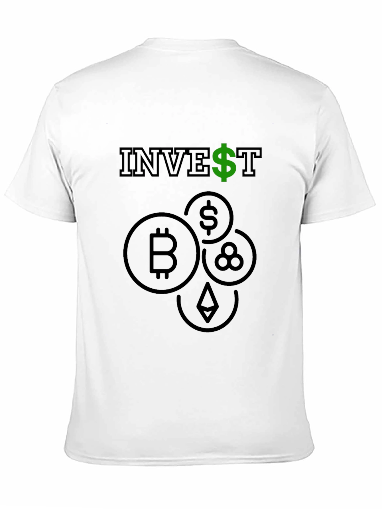 Invest Crypto T-Shirt - Bitcoin Ethereum Design