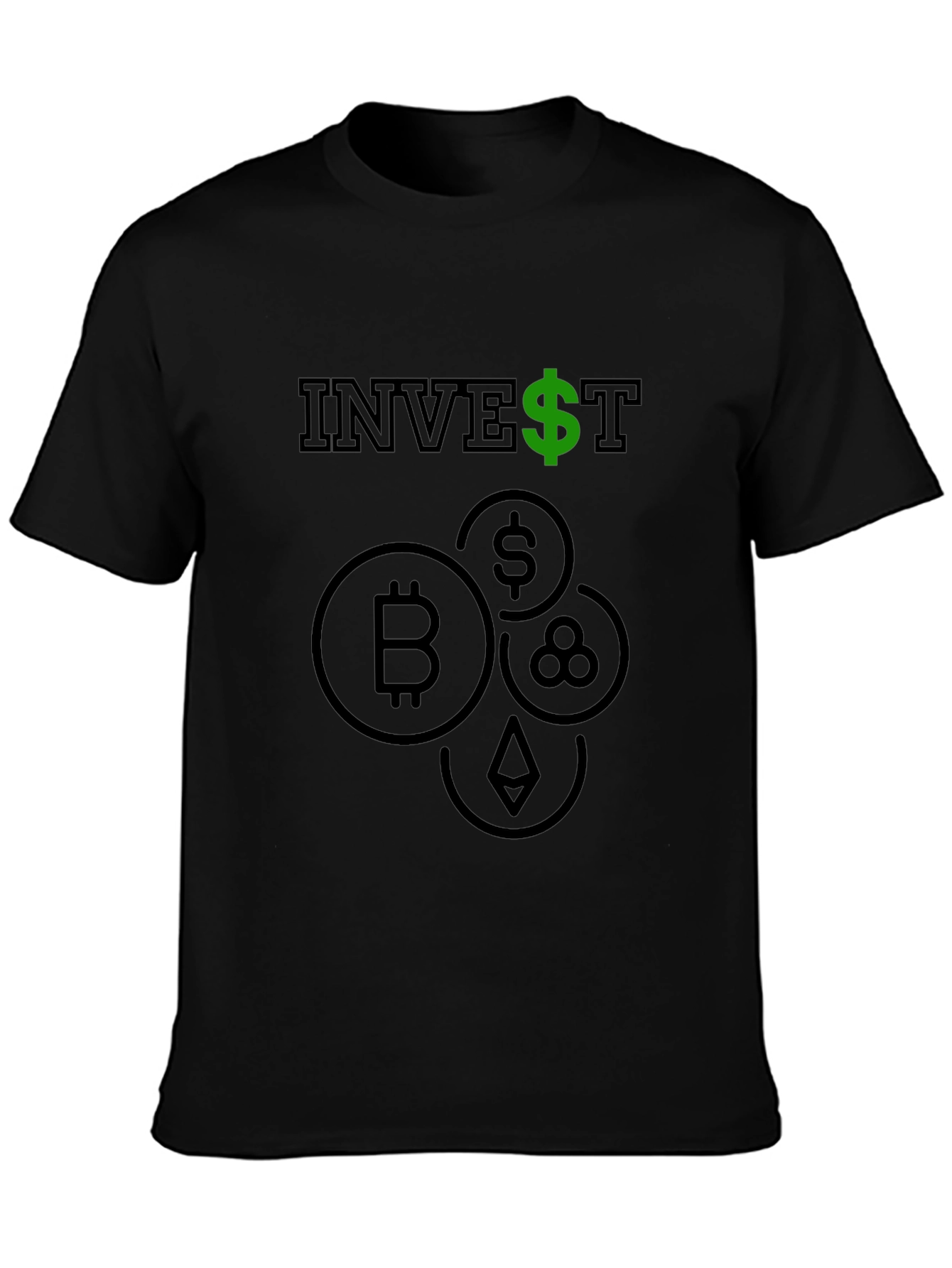 Invest Crypto T-Shirt - Bitcoin Ethereum Design
