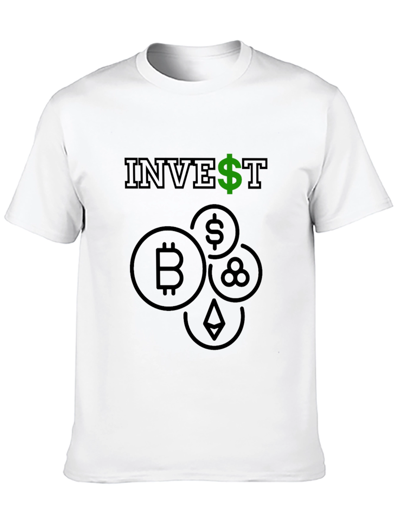 Invest Crypto T-Shirt - Bitcoin Ethereum Design