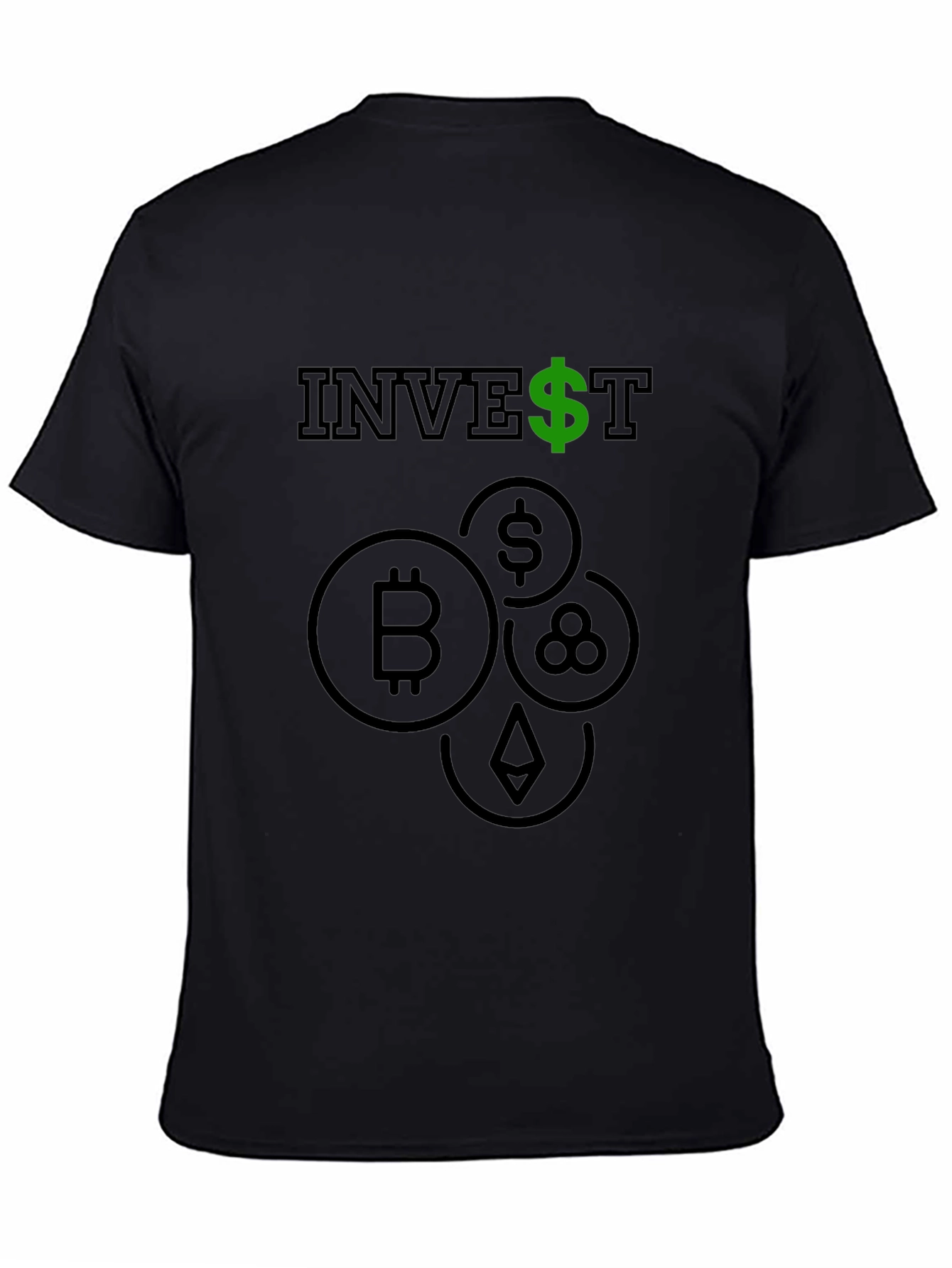 Invest Crypto T-Shirt - Bitcoin Ethereum Design