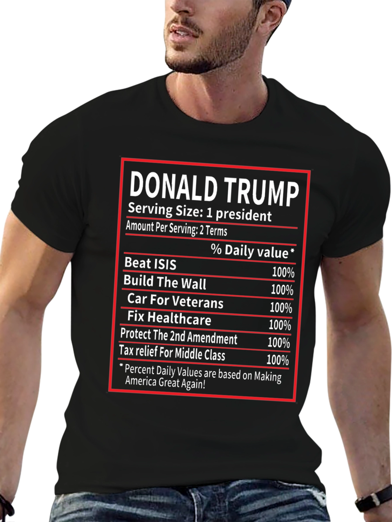 Donald Trump Nutrition Facts T-Shirt