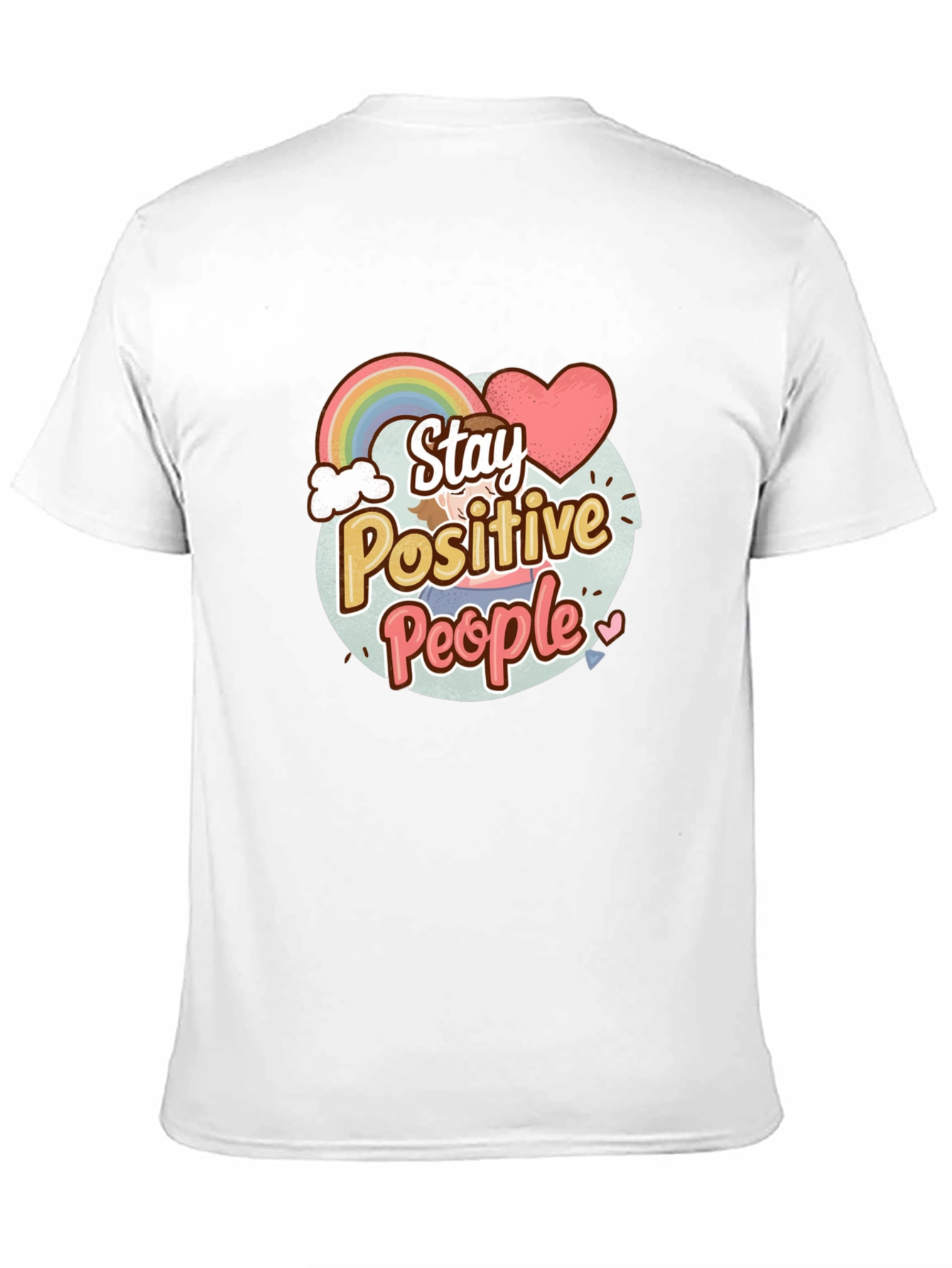 Stay Positive People Graphic Tee - Black
