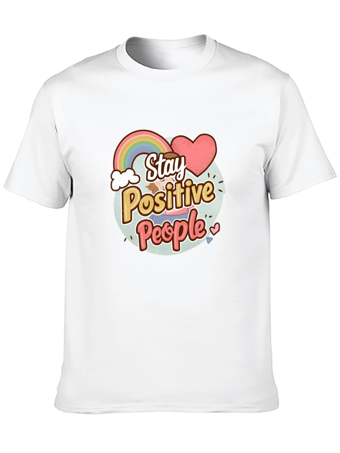Stay Positive People Graphic Tee - Black