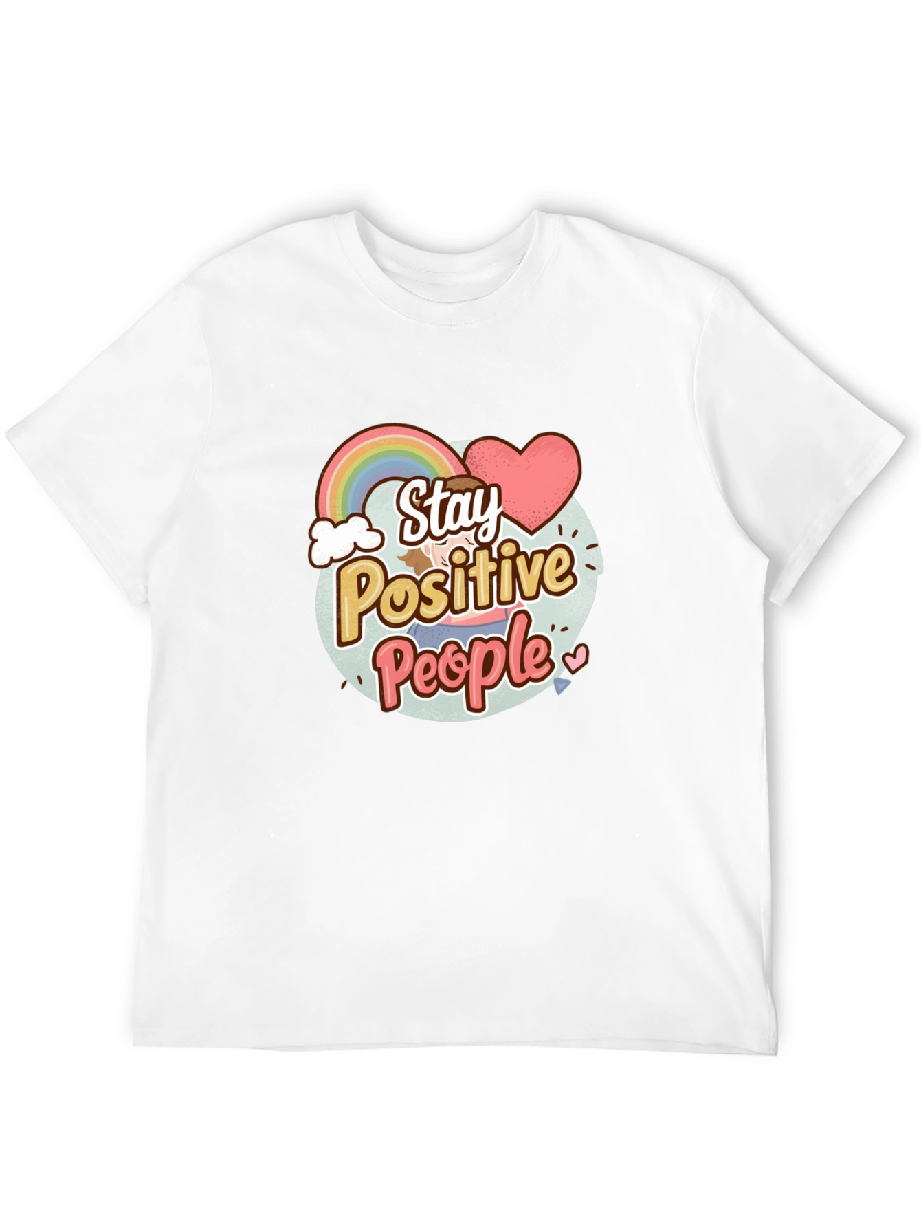 Stay Positive People Graphic Tee - Black