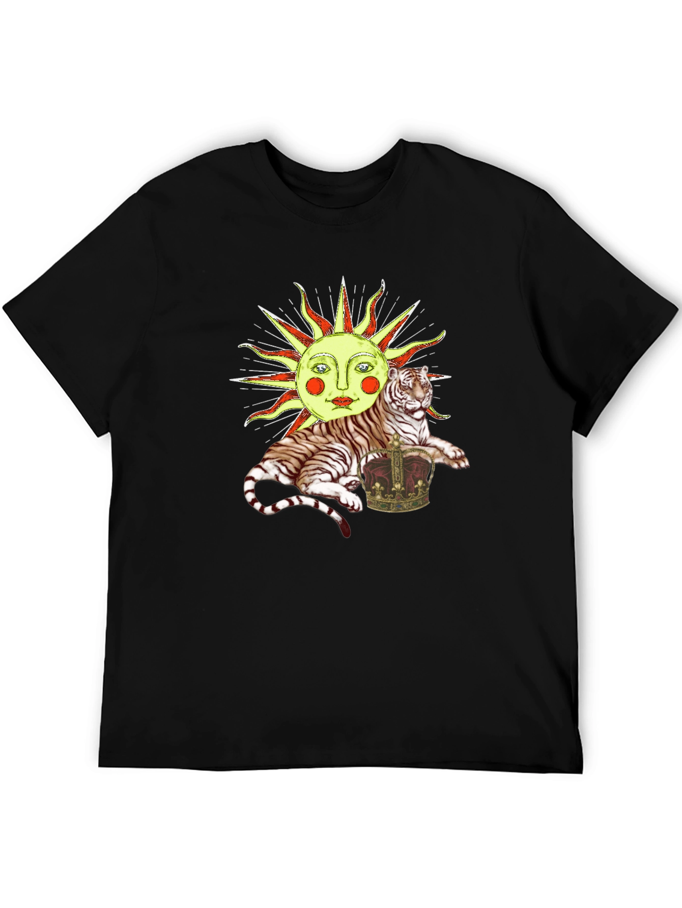 Sun Tiger Crown Graphic Tee - Unique Design