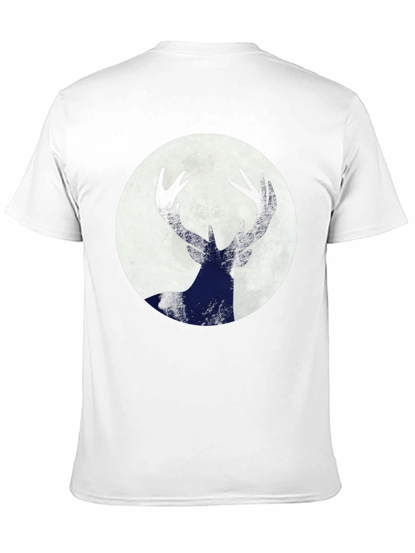 Deer Silhouette Moon Graphic Tee - Black