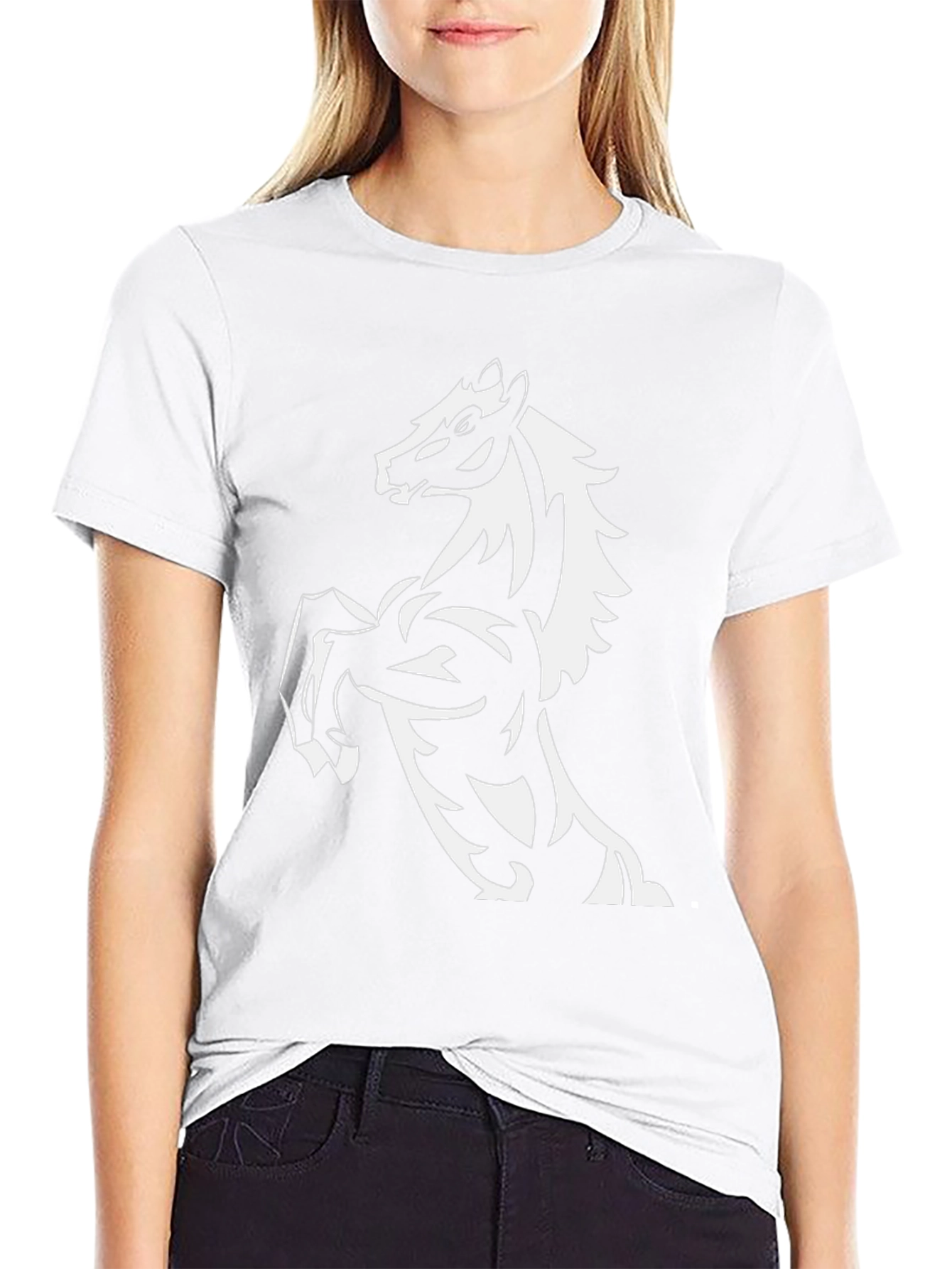 Mens Black T-Shirt with Horse Graphic