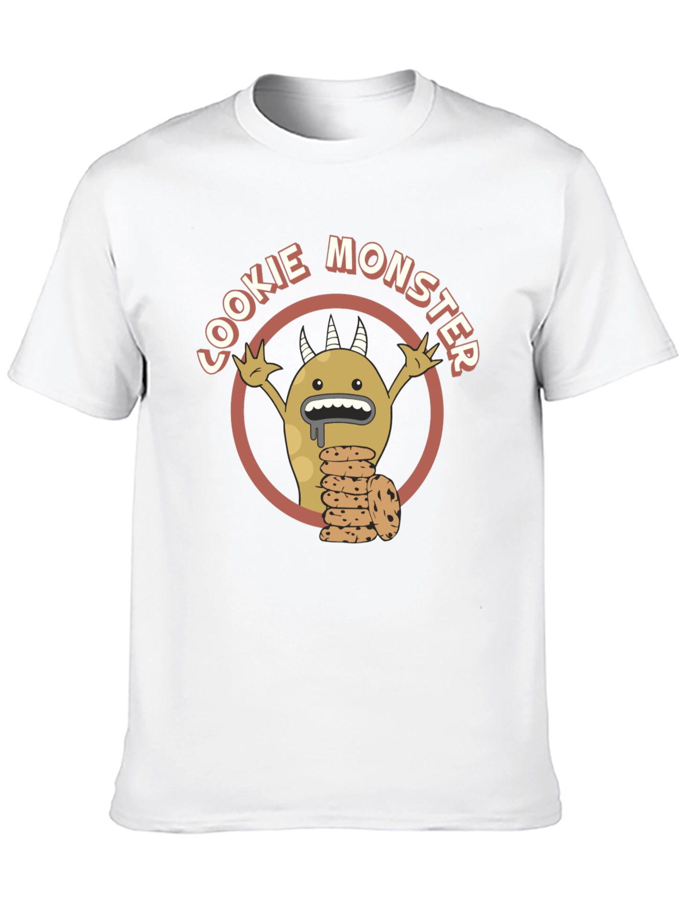 Cookie Monster Graphic Tee - Black Cotton T-Shirt