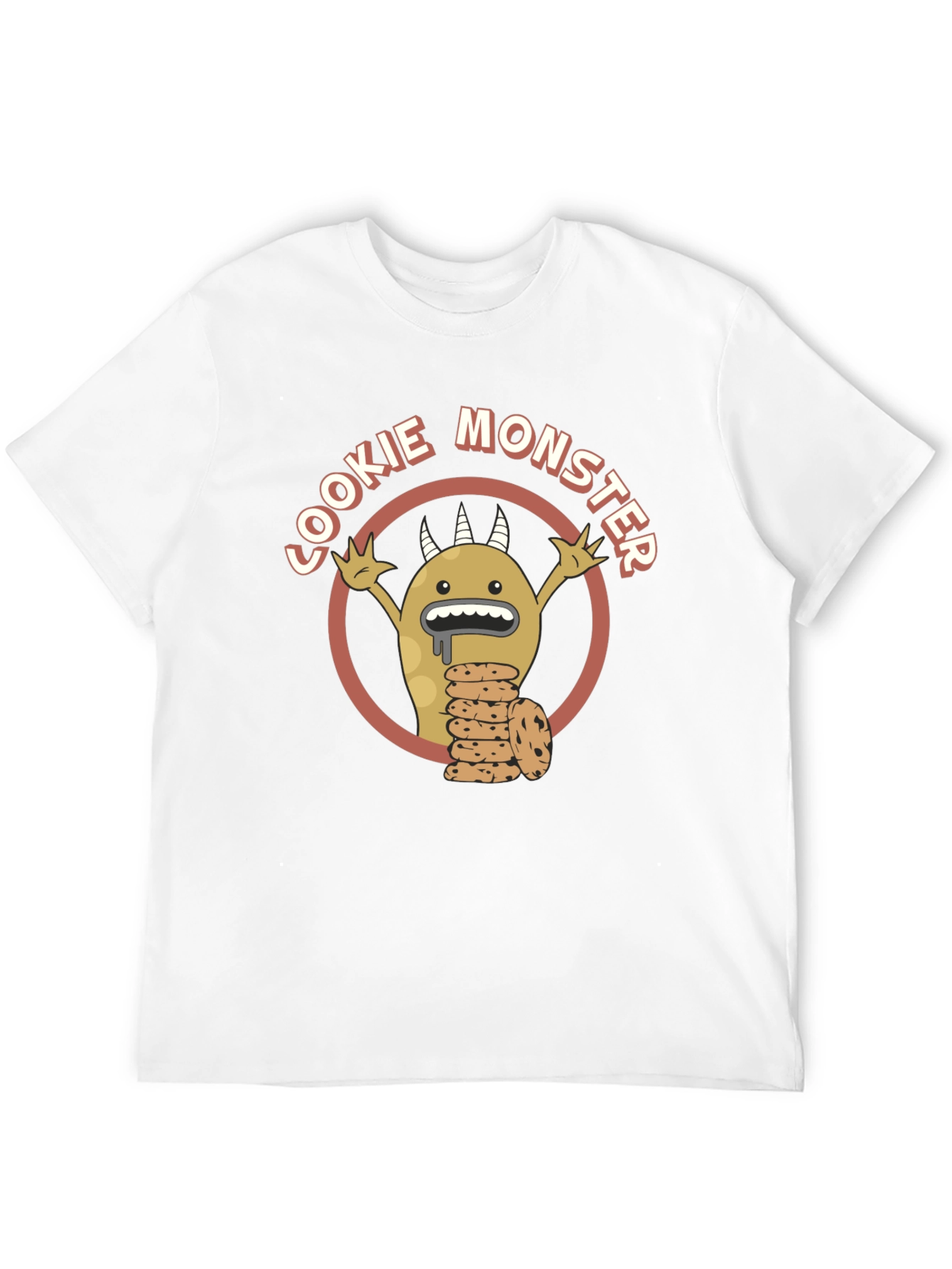 Cookie Monster Graphic Tee - Black Cotton T-Shirt