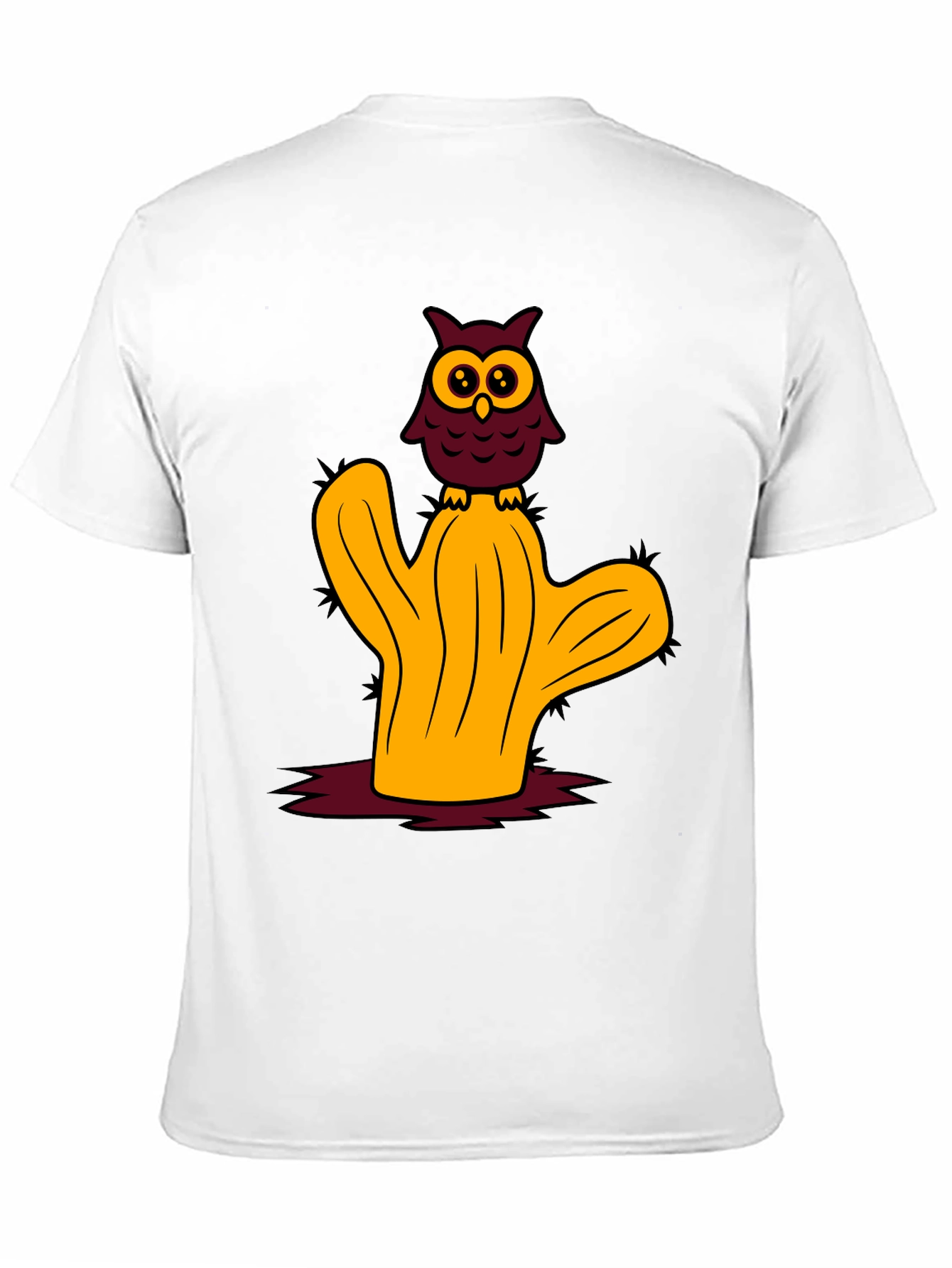 Owl on Cactus Graphic Tee - Soft Cotton Blend