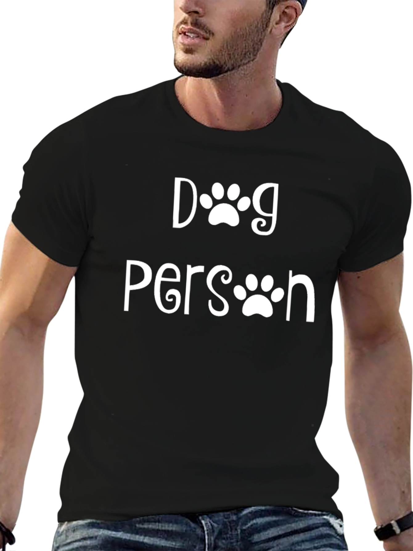 Dog Person Graphic T-Shirt - Black