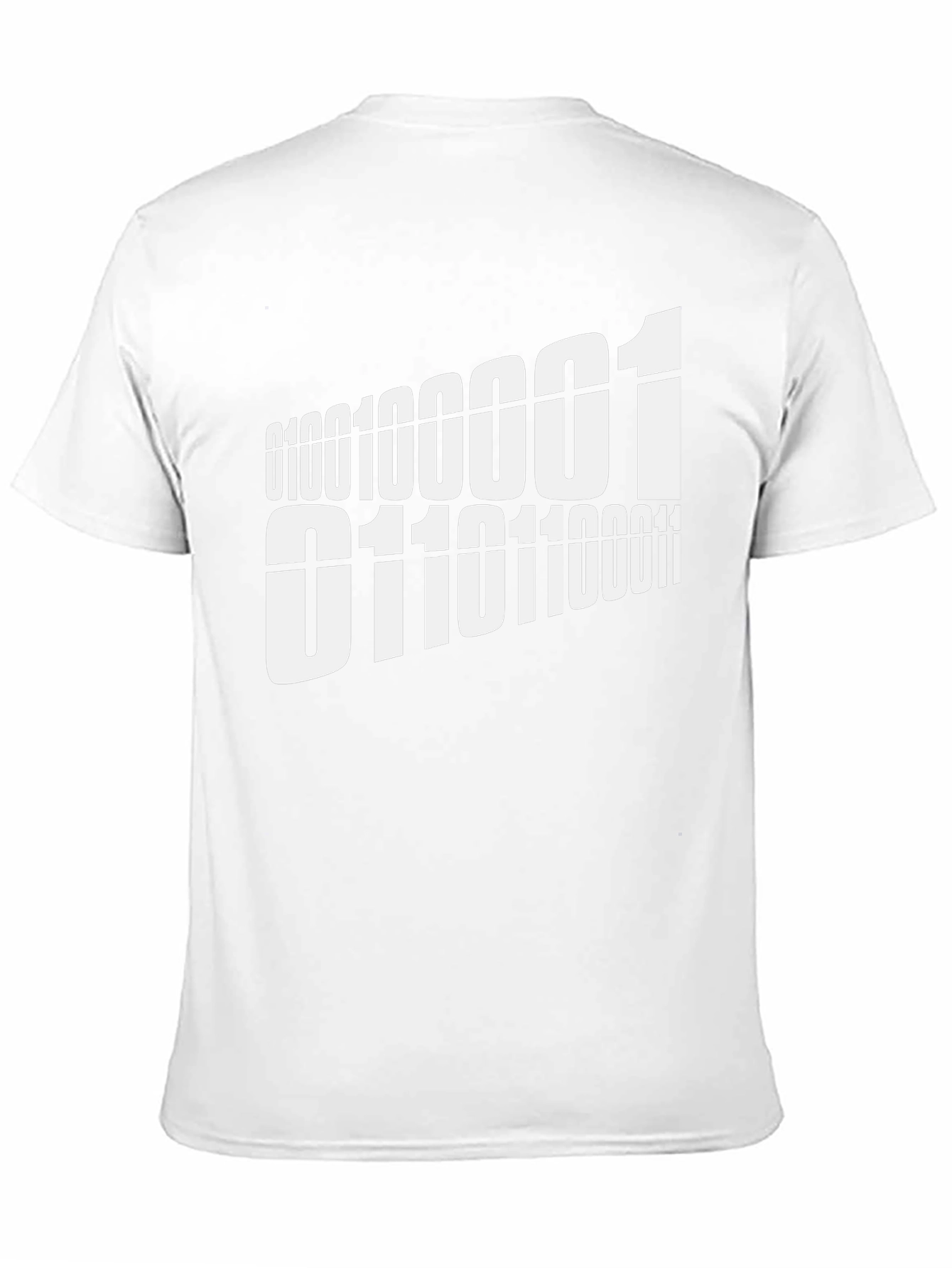 Binary Code Graphic Tee - Black Cotton T-Shirt