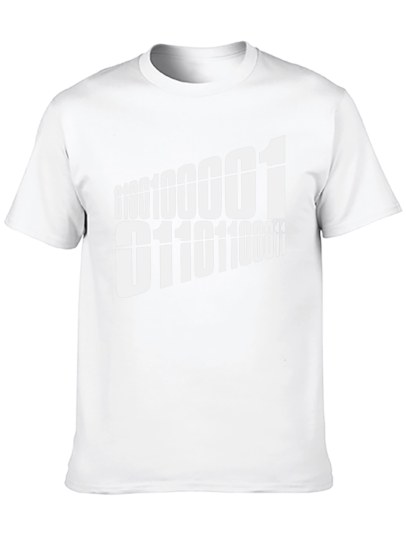 Binary Code Graphic Tee - Black Cotton T-Shirt