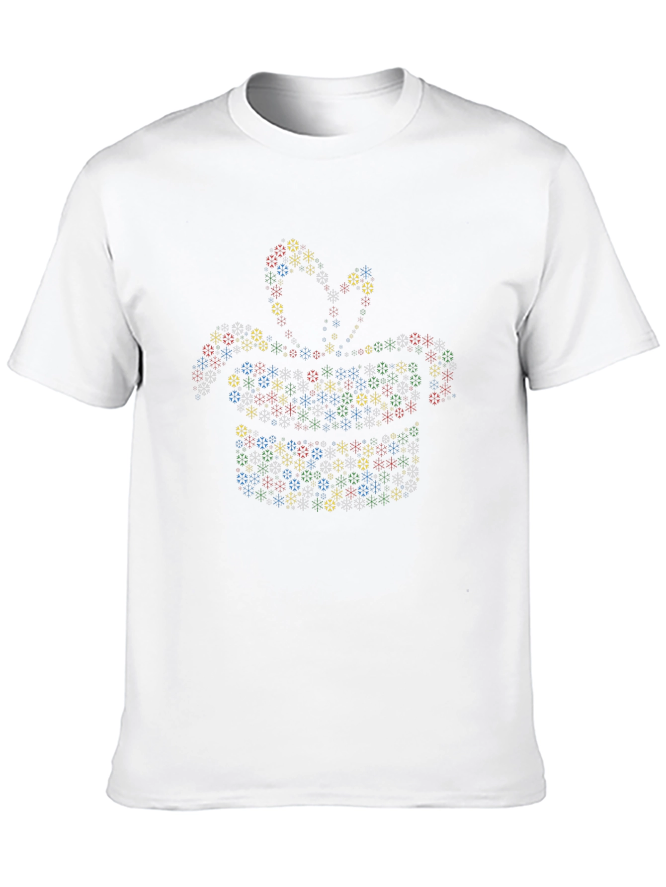 Jack-in-the-Box Snowflake Pattern Black T-Shirt