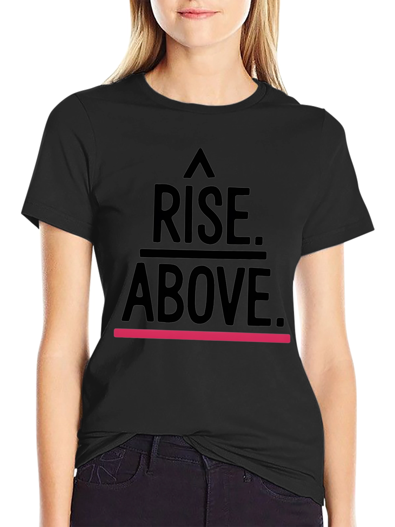 Rise Above Black Graphic T-Shirt