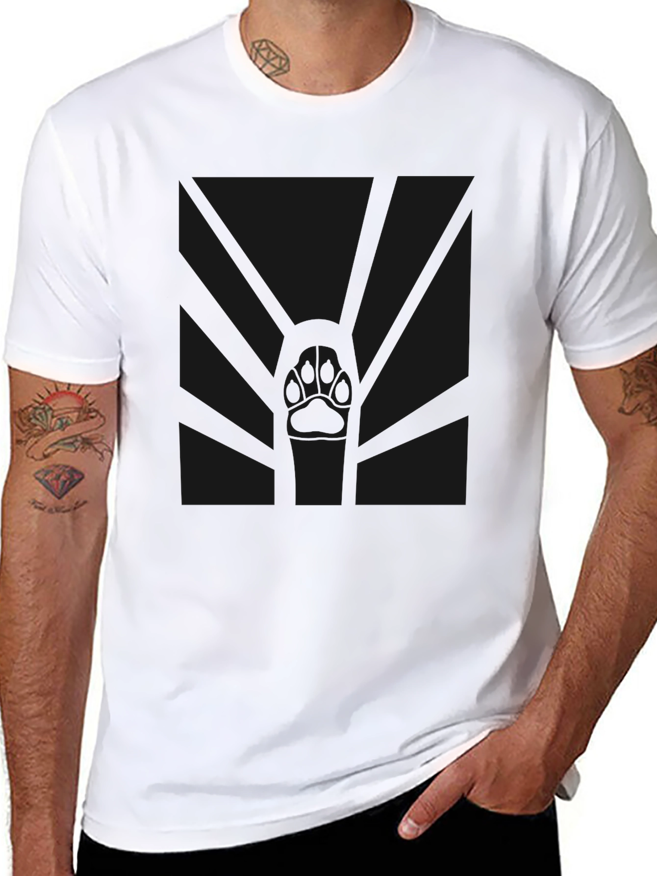 Mens Classic Black Crew Neck T-Shirt