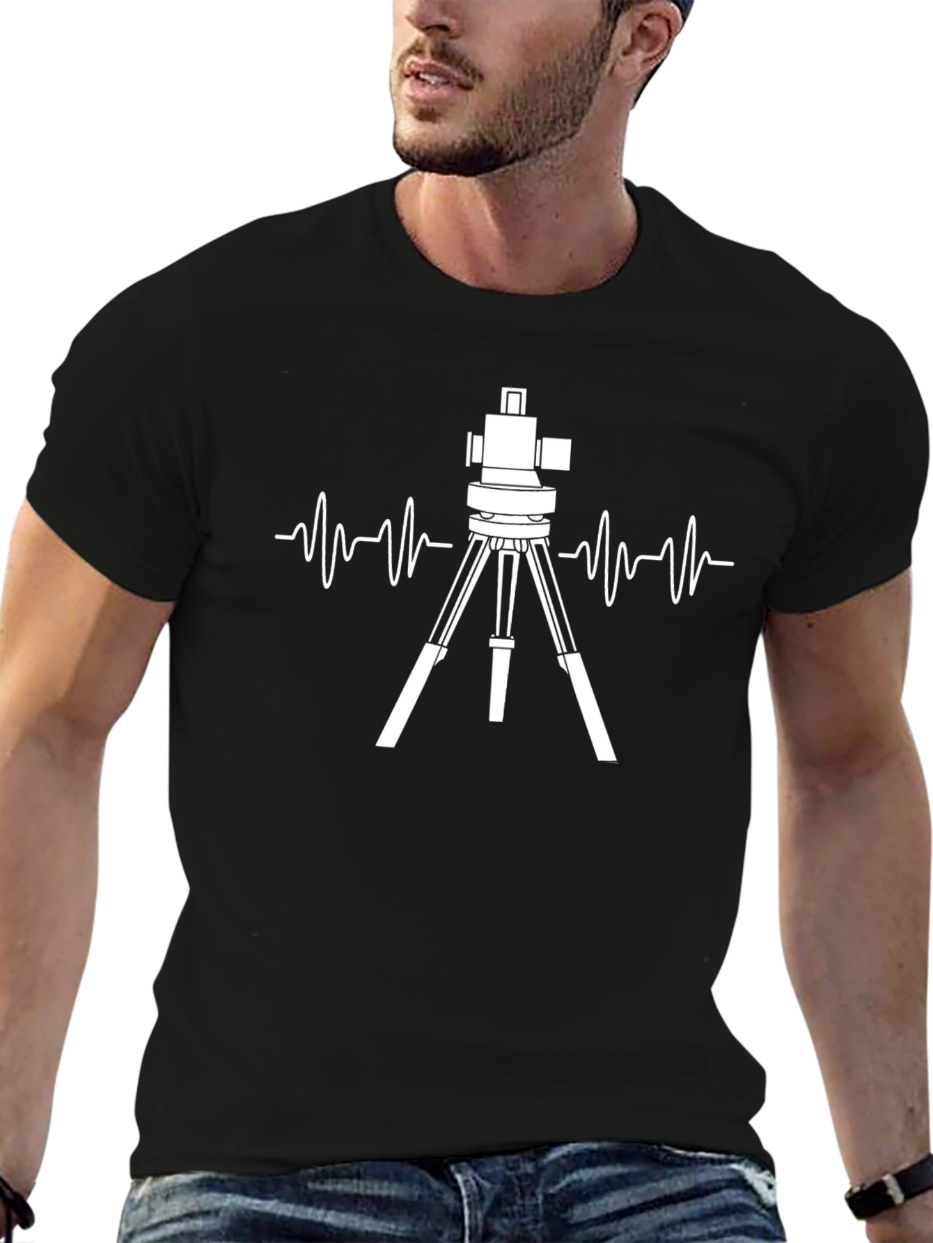 Surveyor Heartbeat T-Shirt - Black
