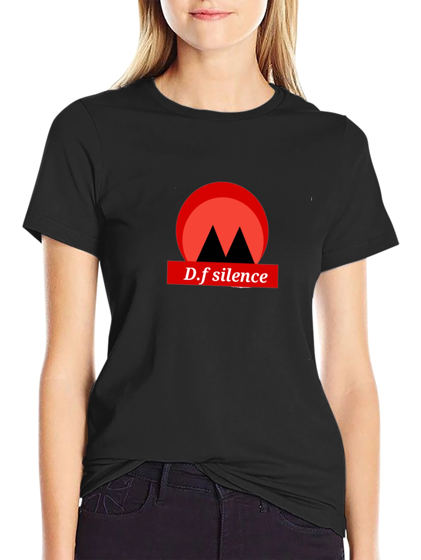 D.f silence graphic tee black shirt