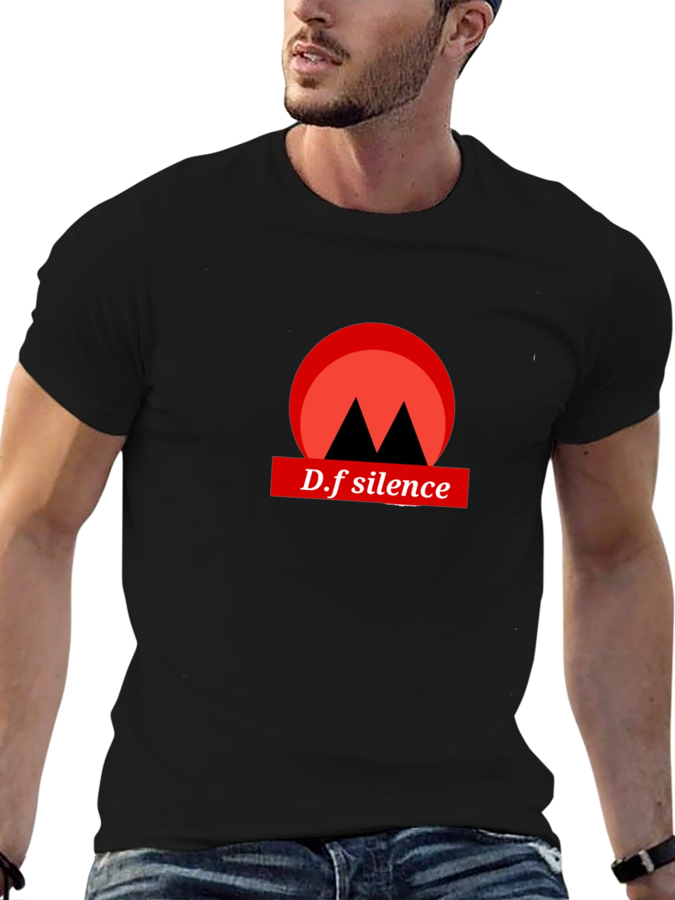D.f silence graphic tee black shirt