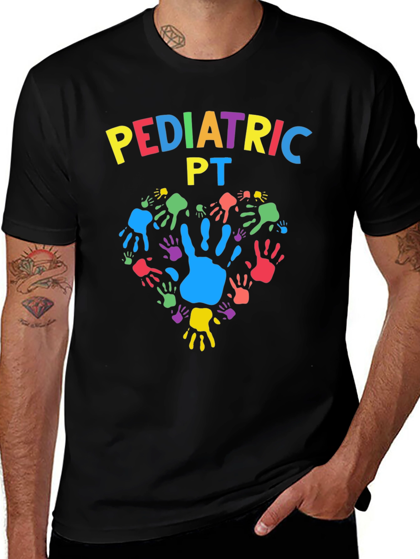 Pediatric PT Handprint Heart Graphic T-Shirt