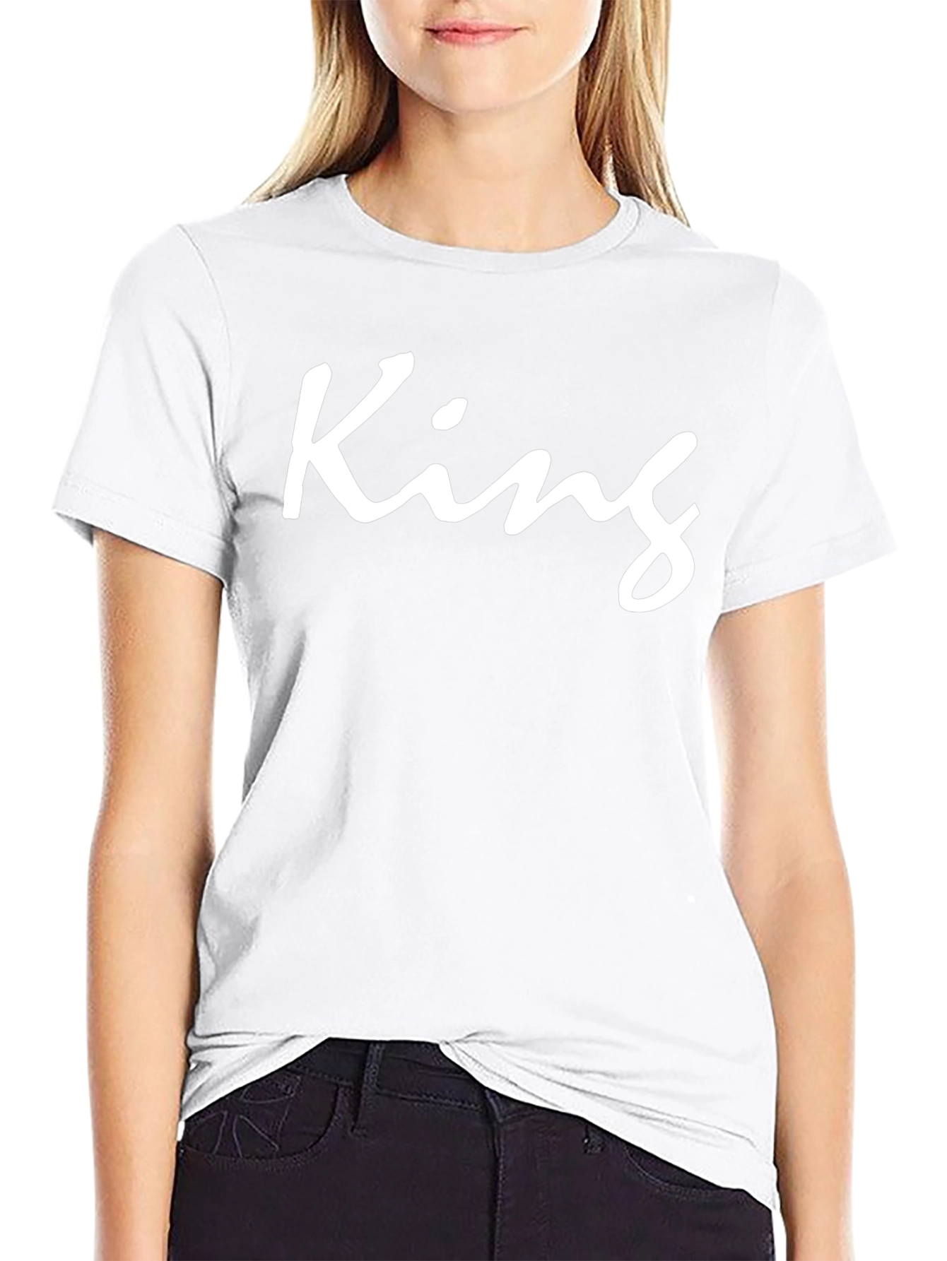King T-Shirt - Black Crew Neck Graphic Tee