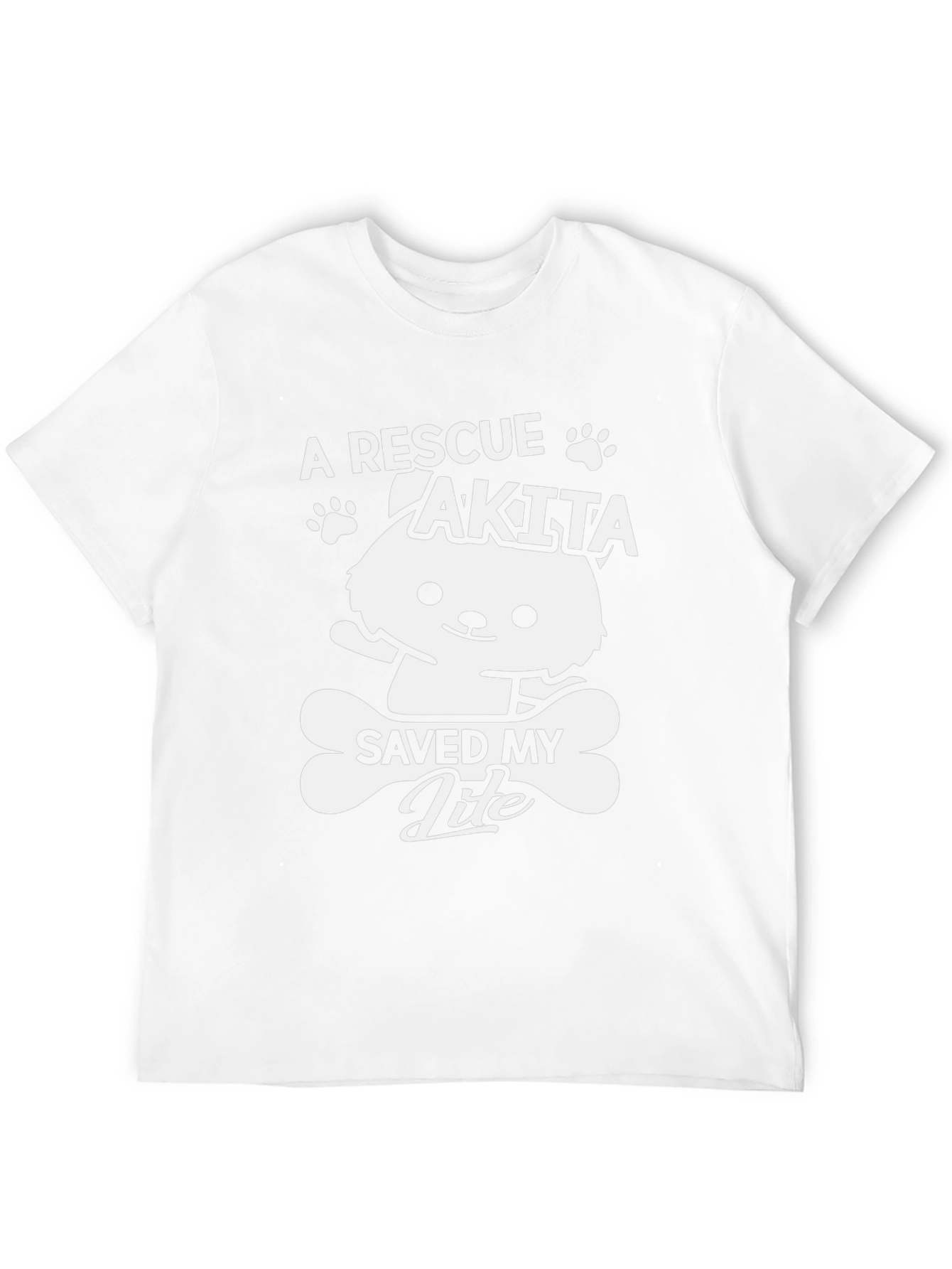 Rescue Akita Dog T-Shirt - Dog Bone Design