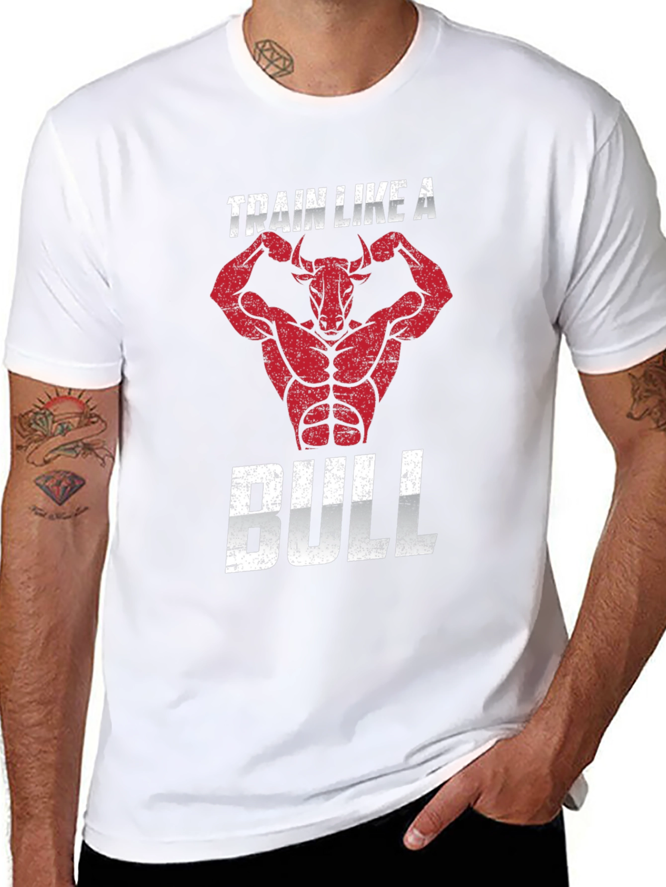 Train Like A Bull Black Graphic T-Shirt