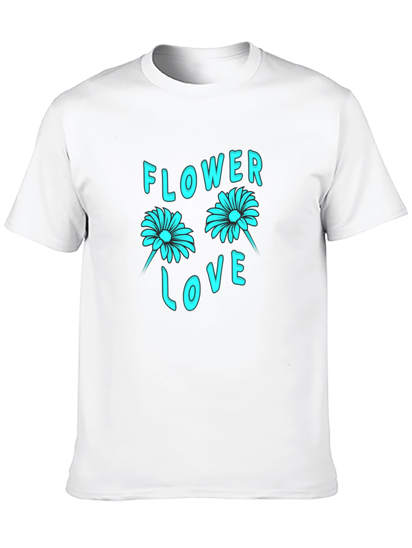 Flower Love Graphic Tee - Stylish Black Cotton T-Shirt