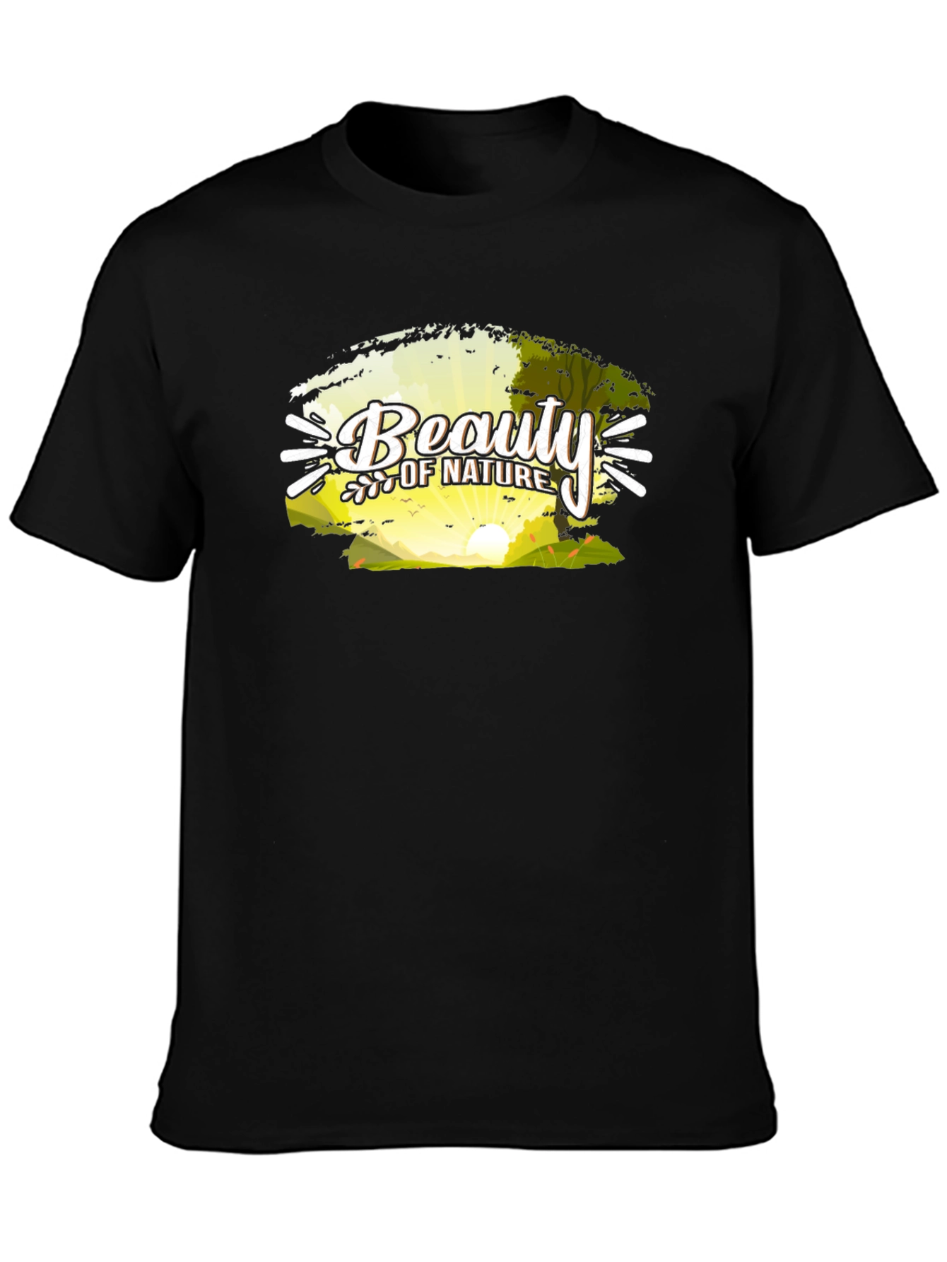 Beauty of Nature Graphic Black Tee