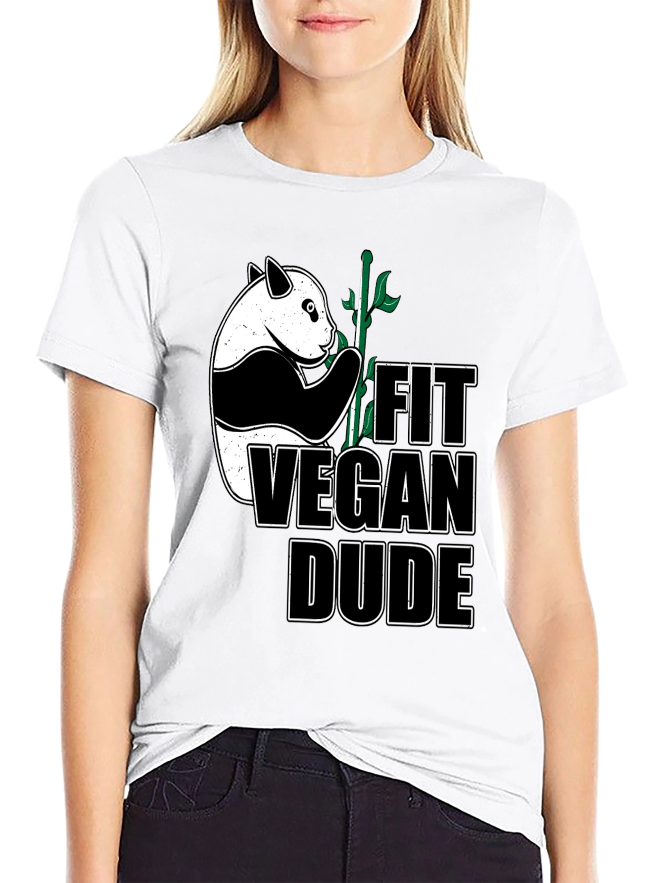 Fit Vegan Dude Panda T-Shirt