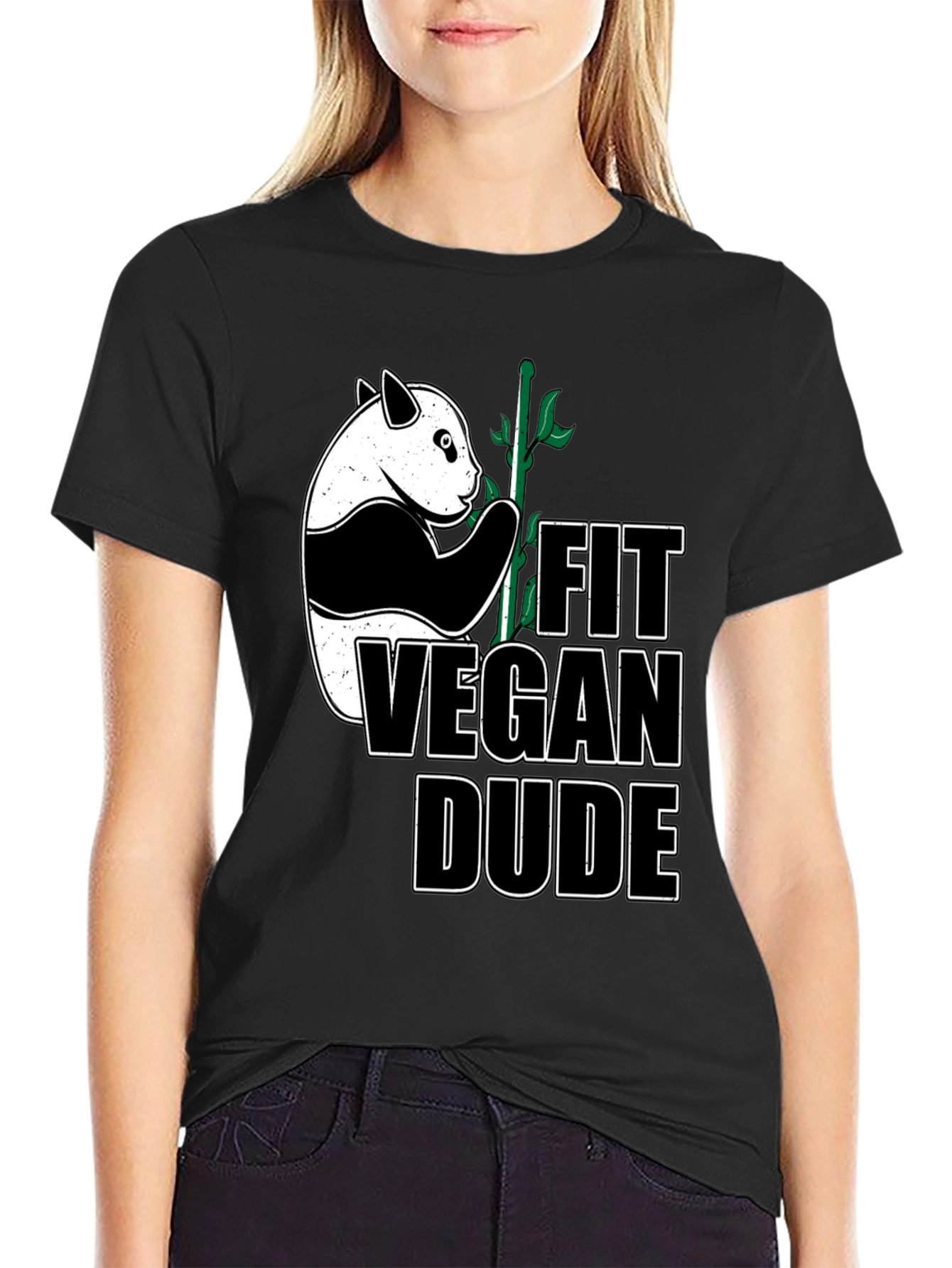 Fit Vegan Dude Panda T-Shirt