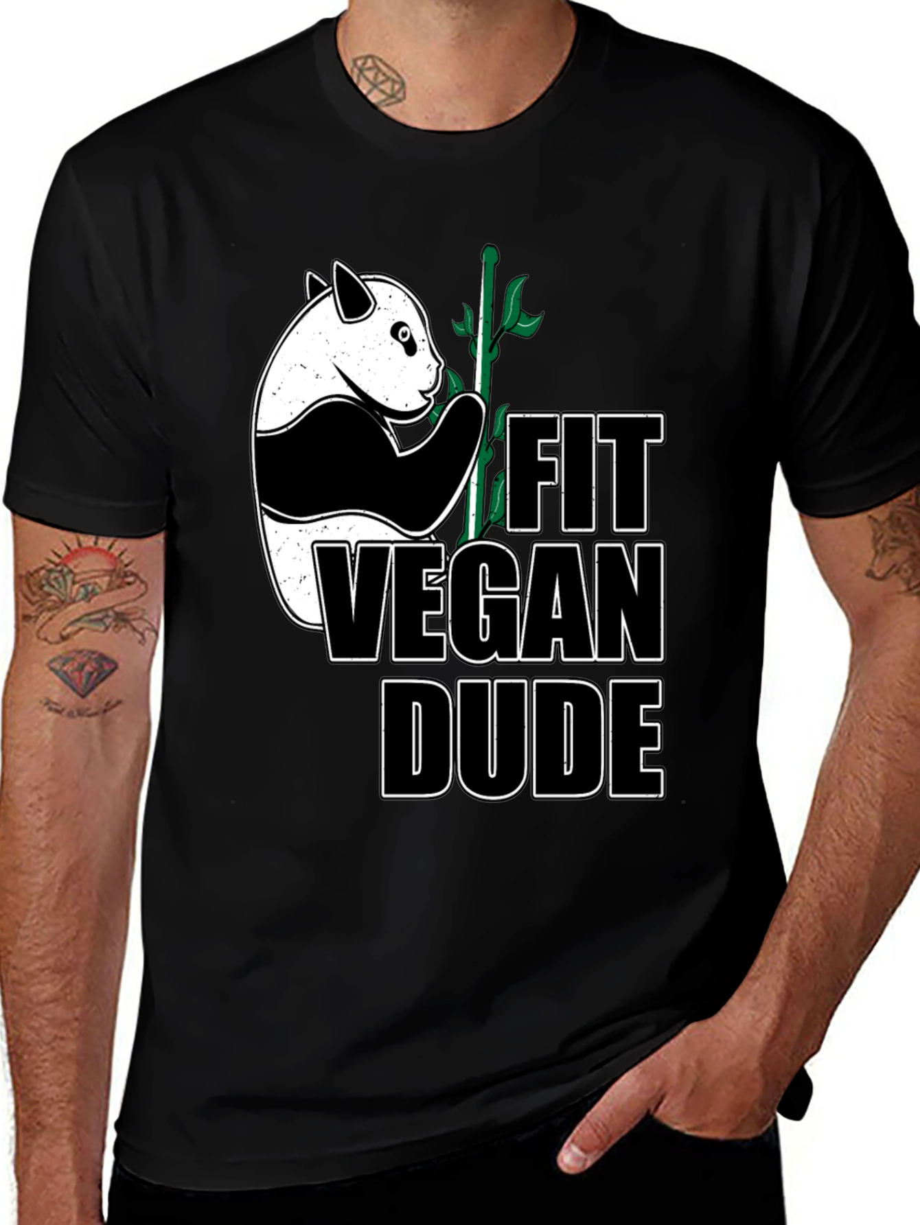 Fit Vegan Dude Panda T-Shirt