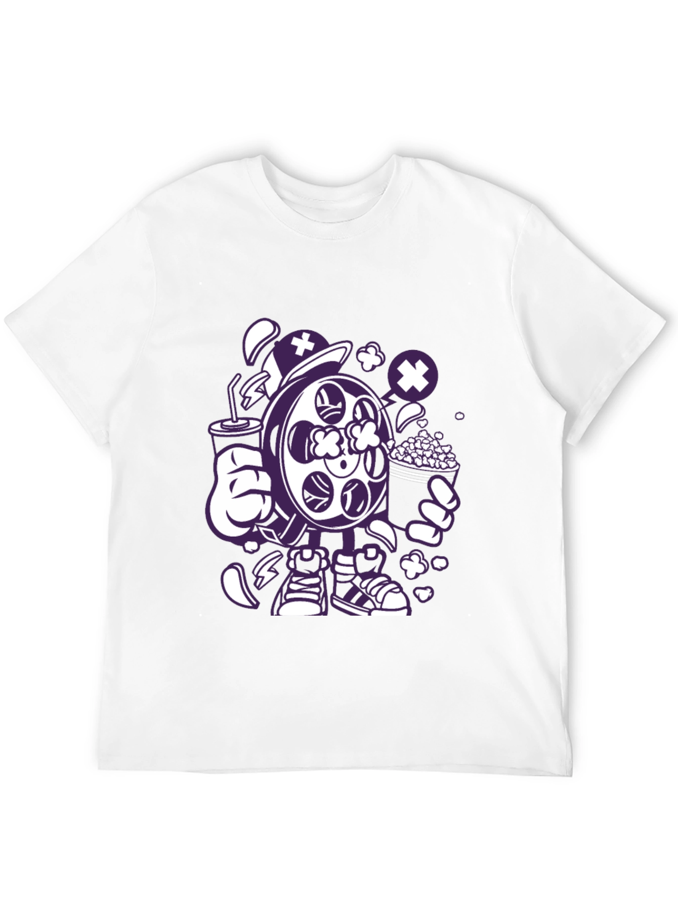 Movie Night T-Shirt - Cartoon Reel & Snacks