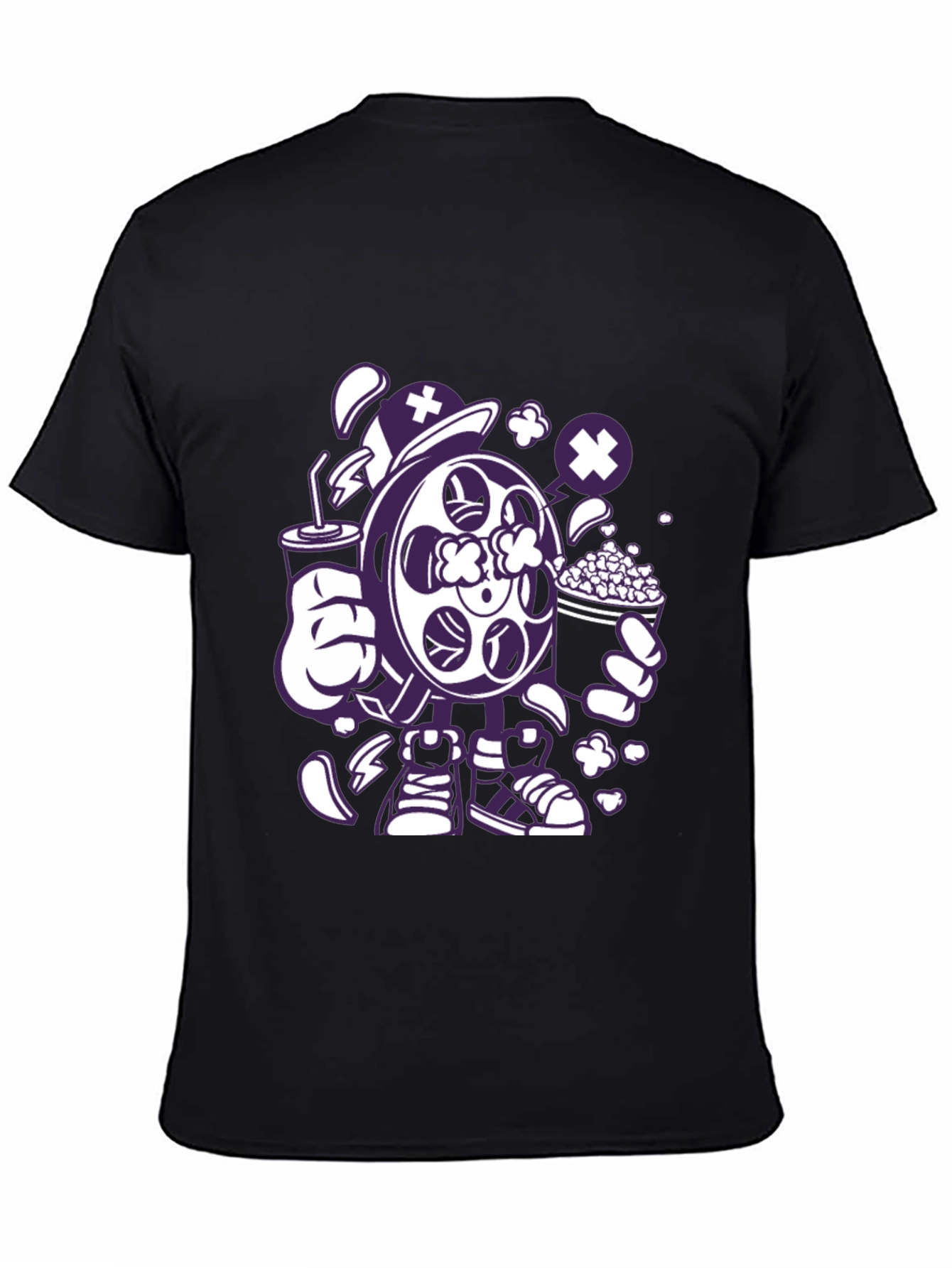 Movie Night T-Shirt - Cartoon Reel & Snacks