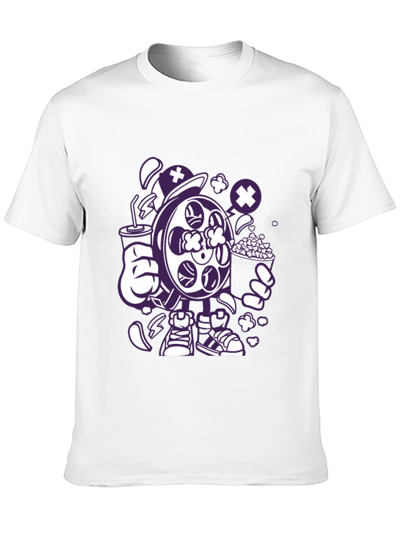 Movie Night T-Shirt - Cartoon Reel & Snacks