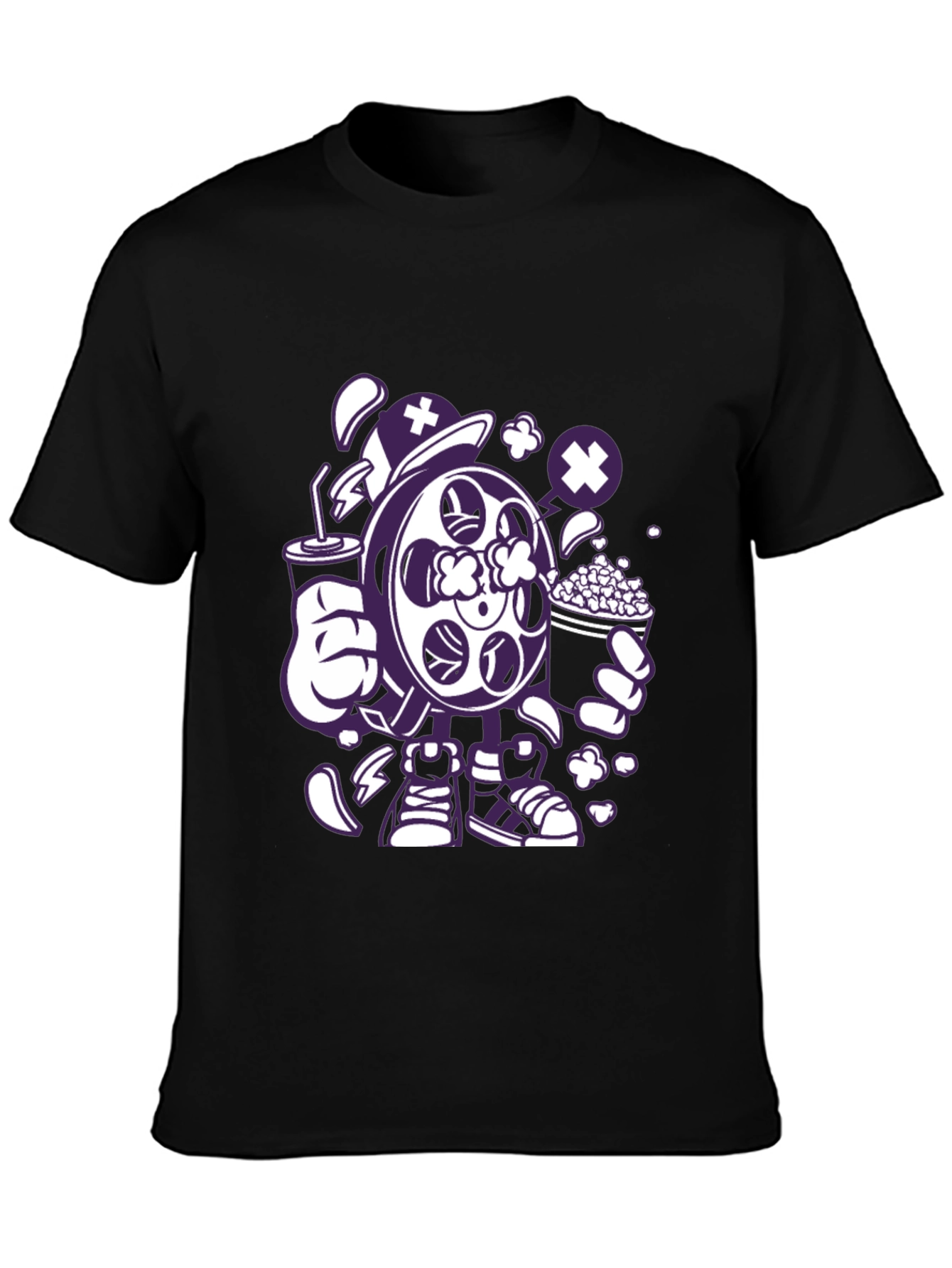 Movie Night T-Shirt - Cartoon Reel & Snacks