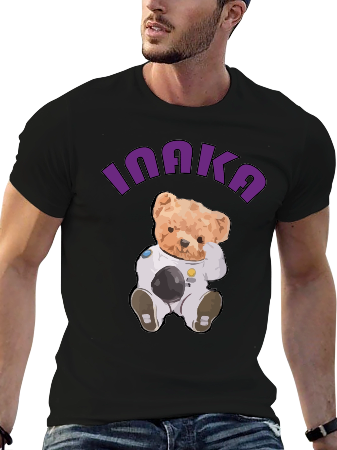 Teddy Astronaut Black T-Shirt