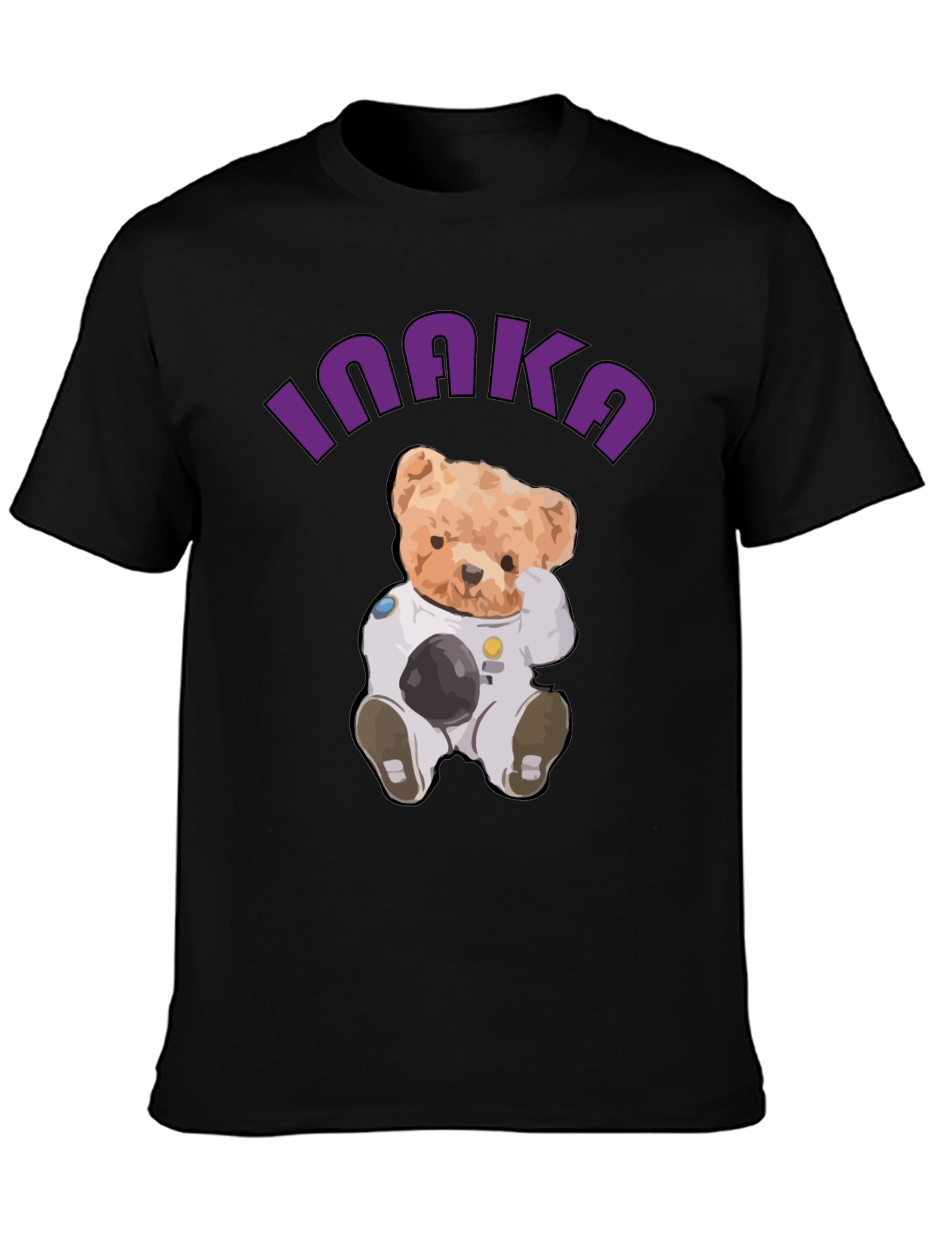 Teddy Astronaut Black T-Shirt