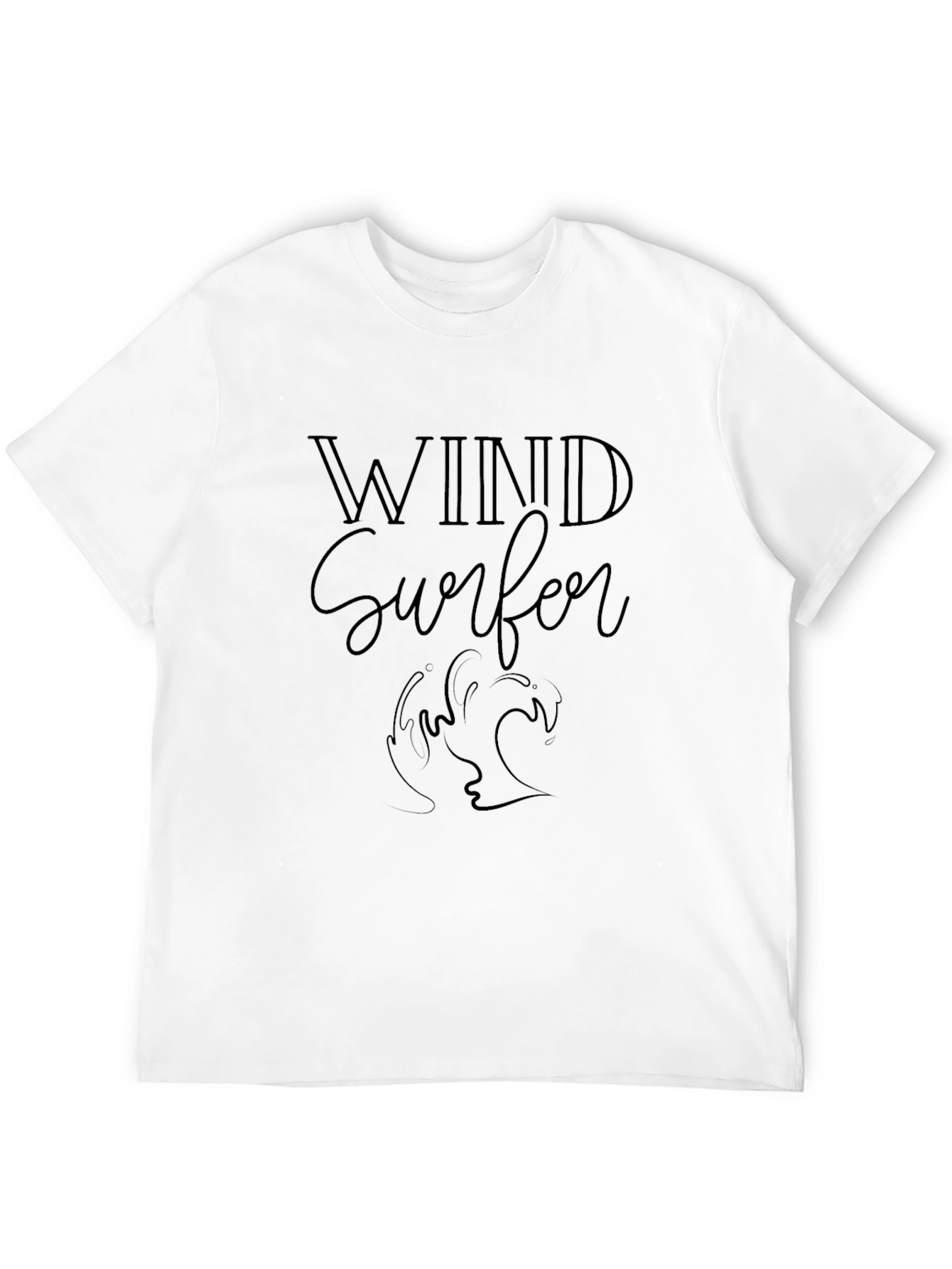 Wind Surfer Graphic Black T-Shirt