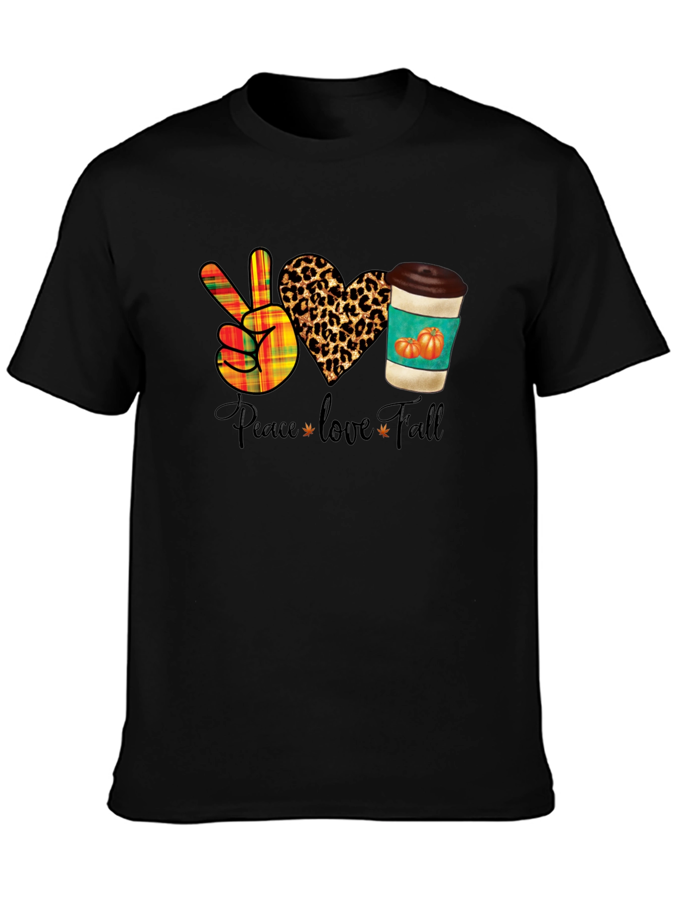 Peace Love Fall T-Shirt - Autumn Themed Graphic Tee