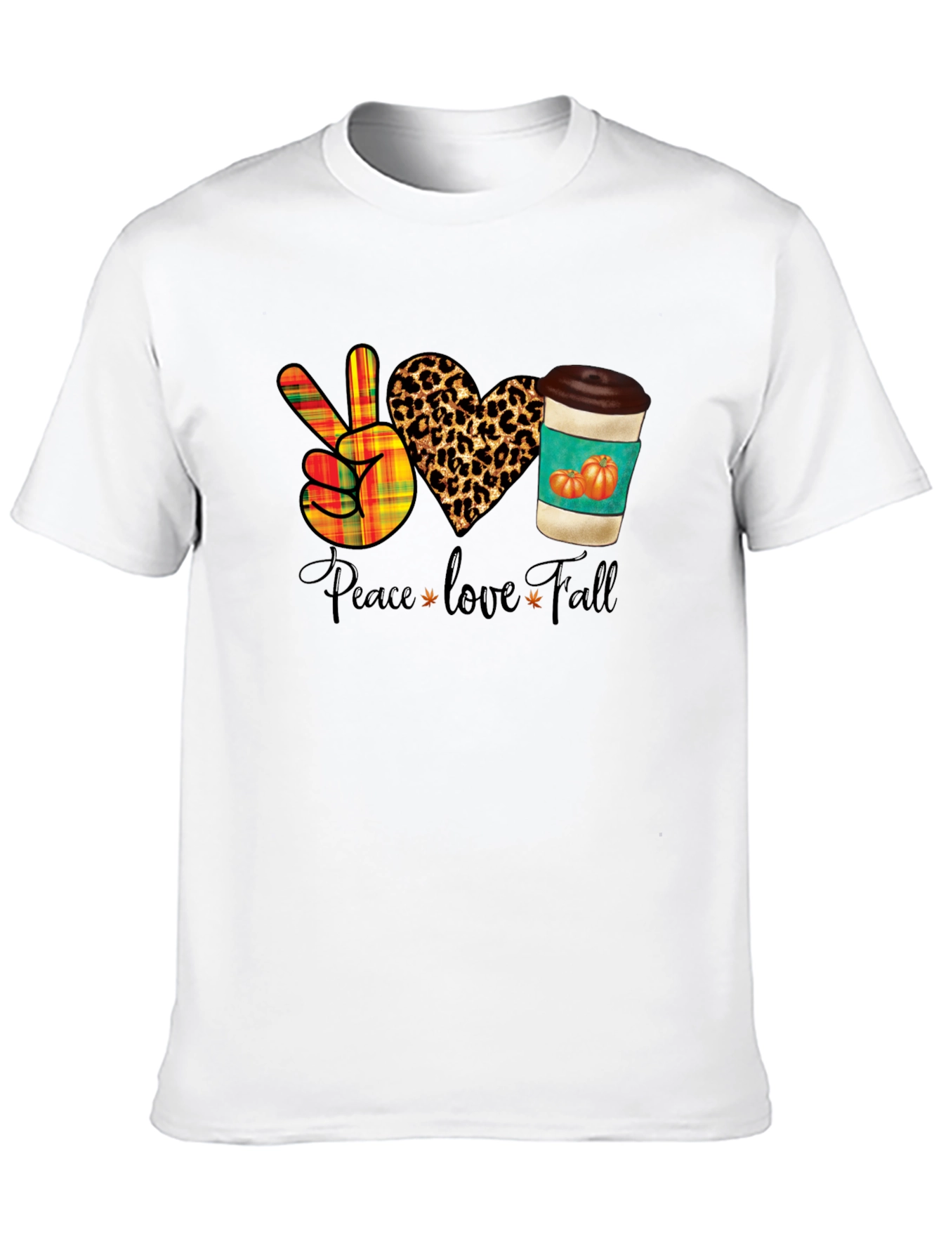 Peace Love Fall T-Shirt - Autumn Themed Graphic Tee