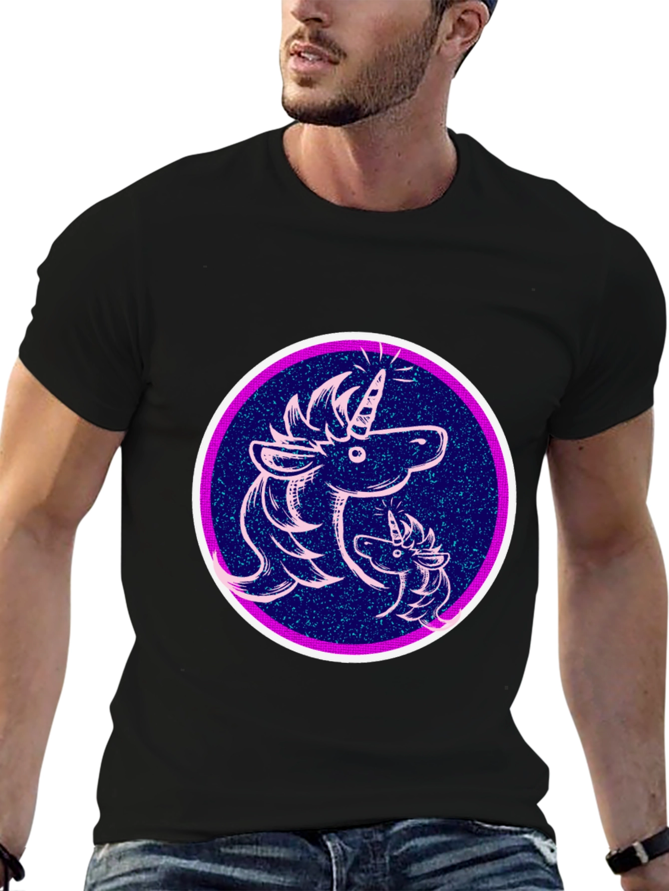 Unicorn Graphic Black T-Shirt