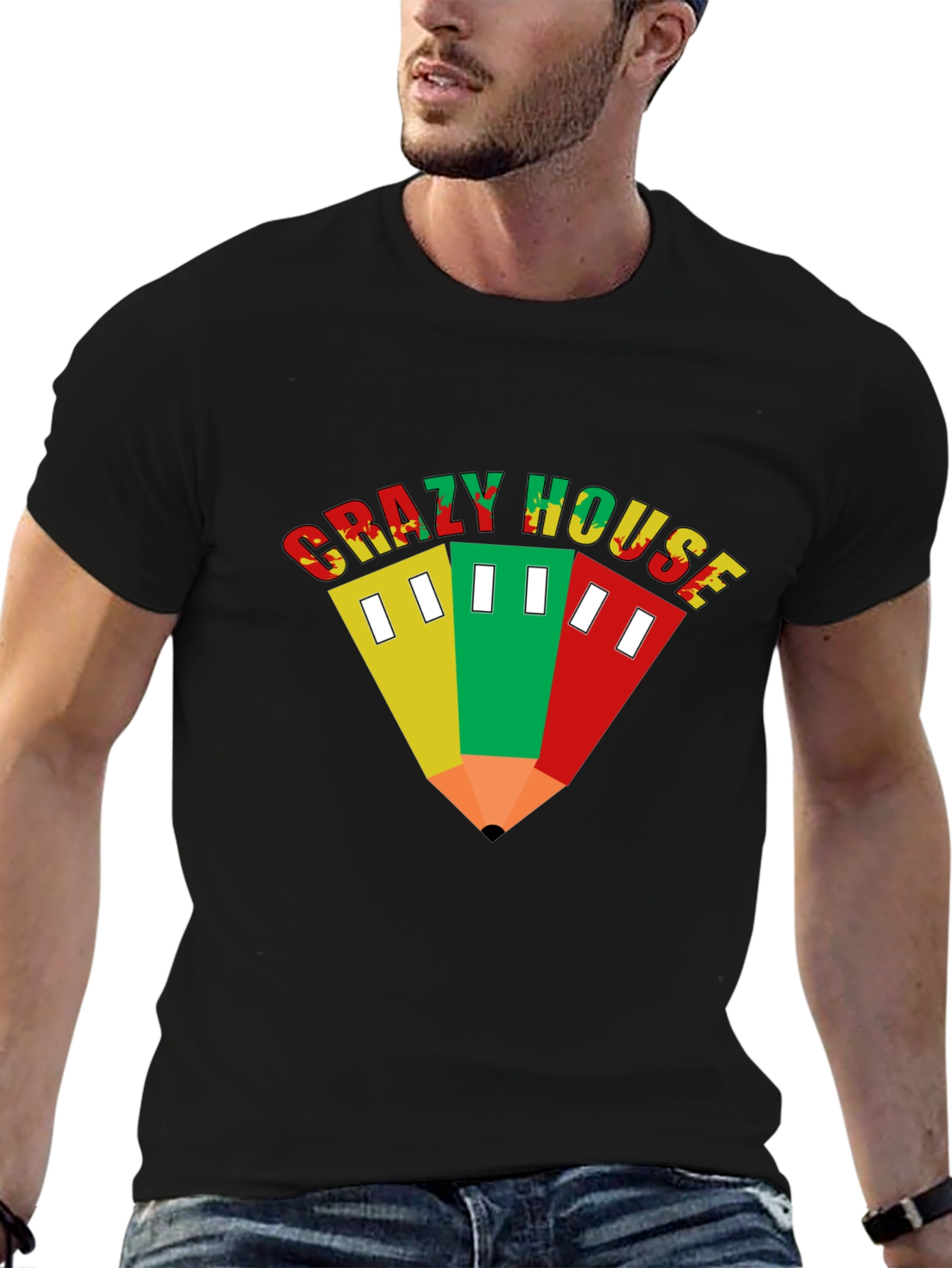 Crazy House T-Shirt - Unique Graphic Tee